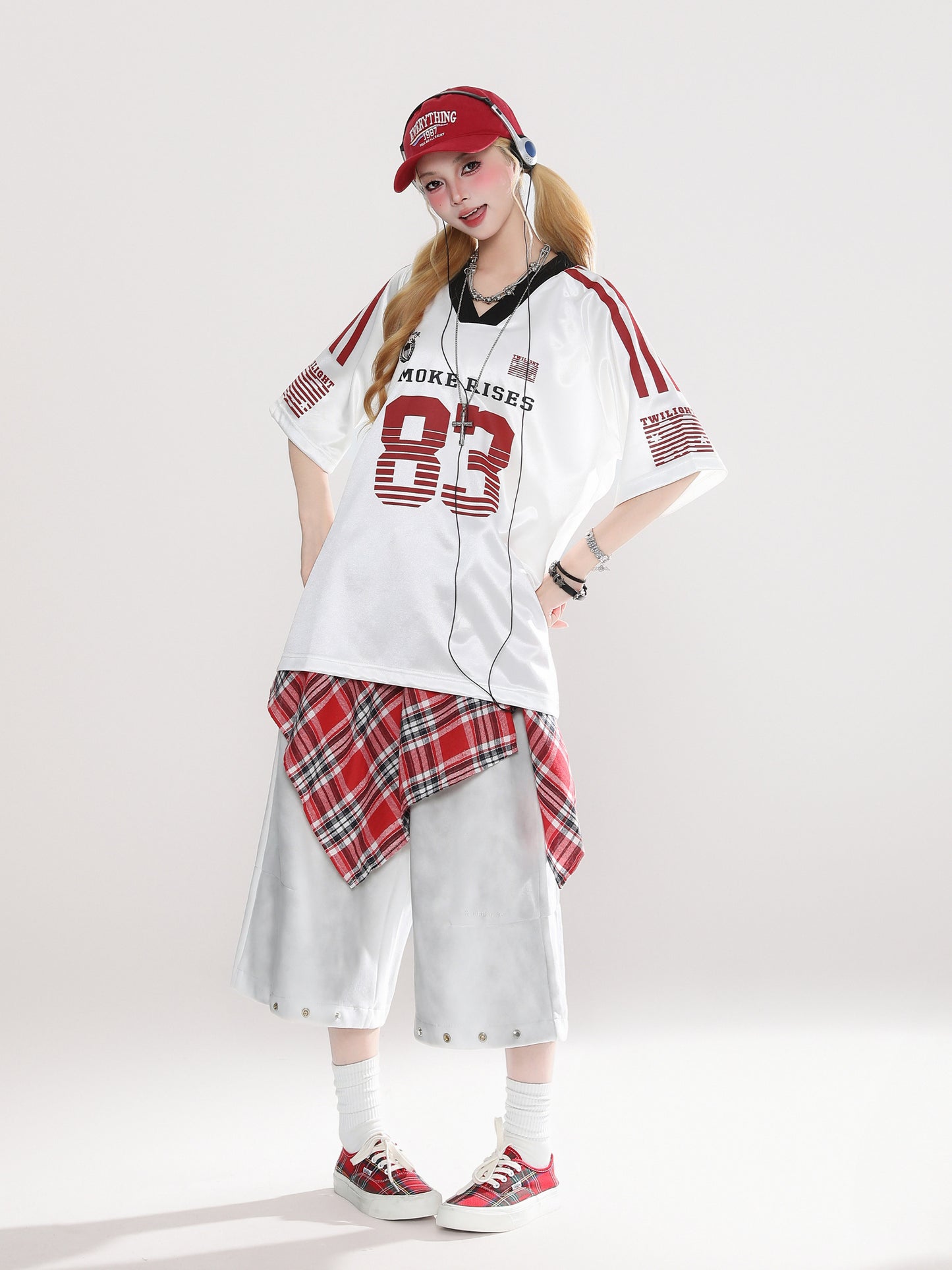 83 Football Jersey — American Retro V-Neck Oversized