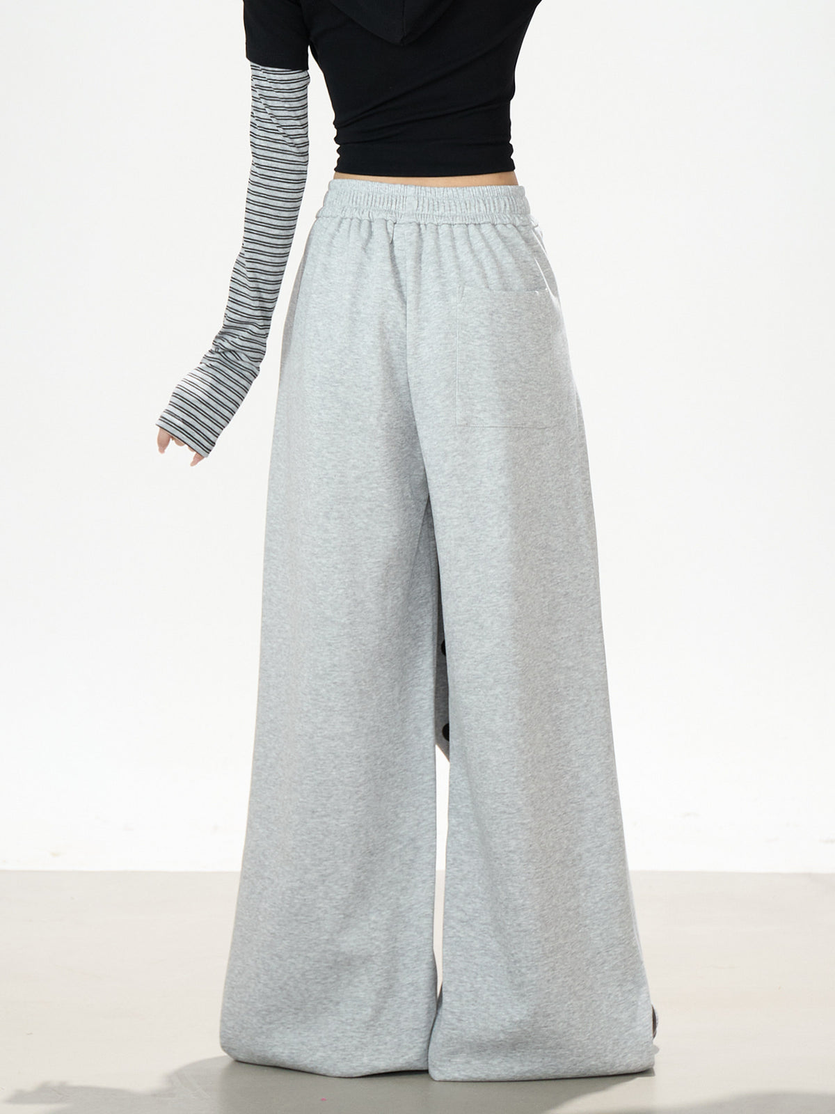 Music Note Star Tie-Waist Wide-Leg Sweatpants