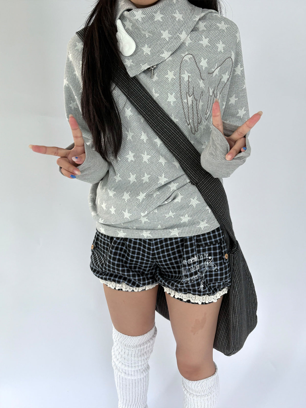 Plaid Lace-Trim Bloomer Shorts