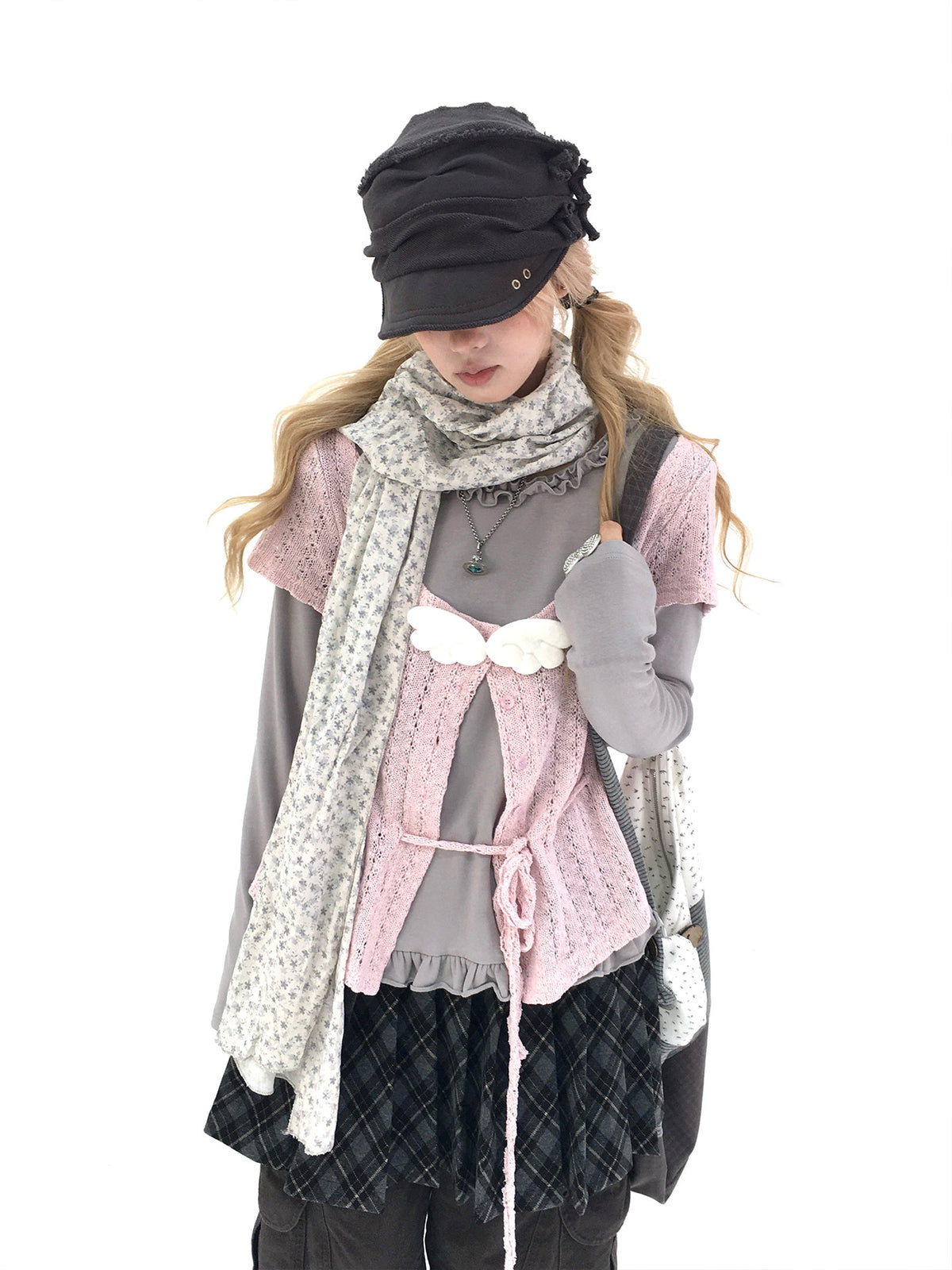 Winter Haze Ditsy Floral Gauze Scarf