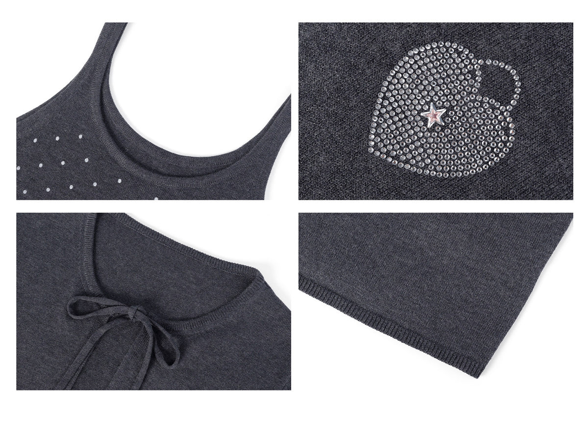 Polka Dot Cami & Tie-Front Cardigan Set