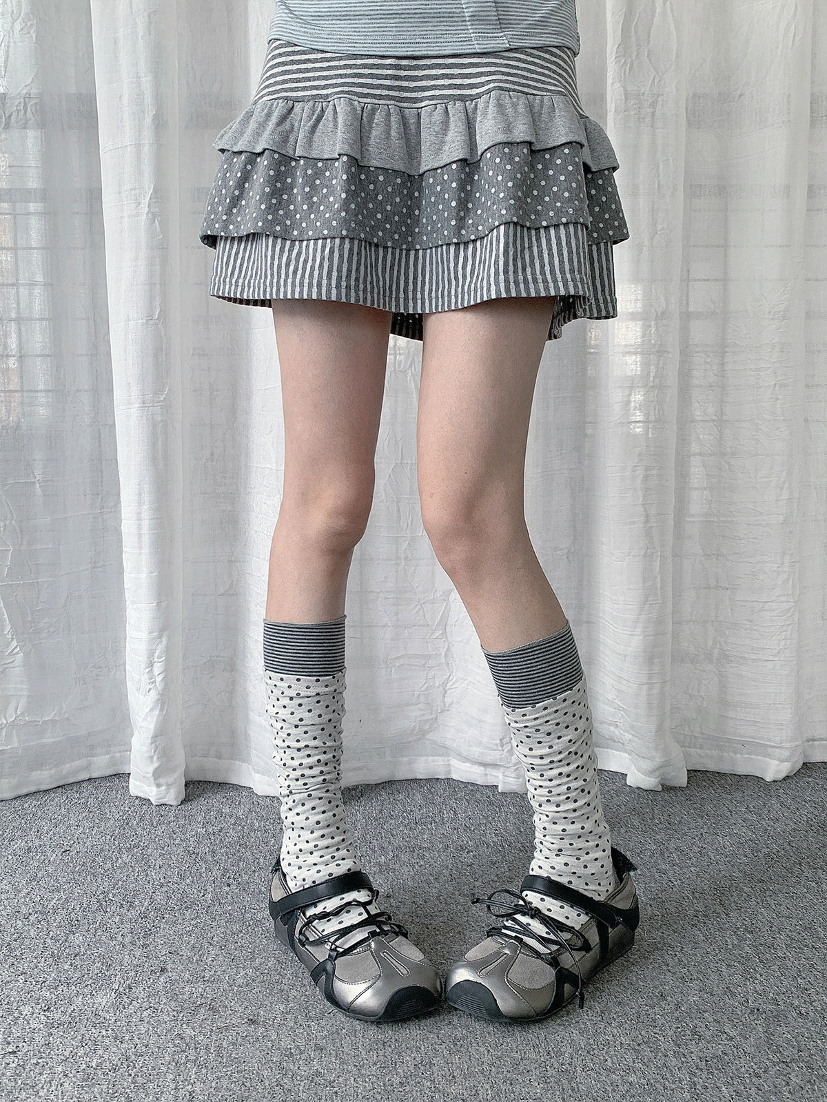 Polka Dot & Stripe Slouch Leg Warmers