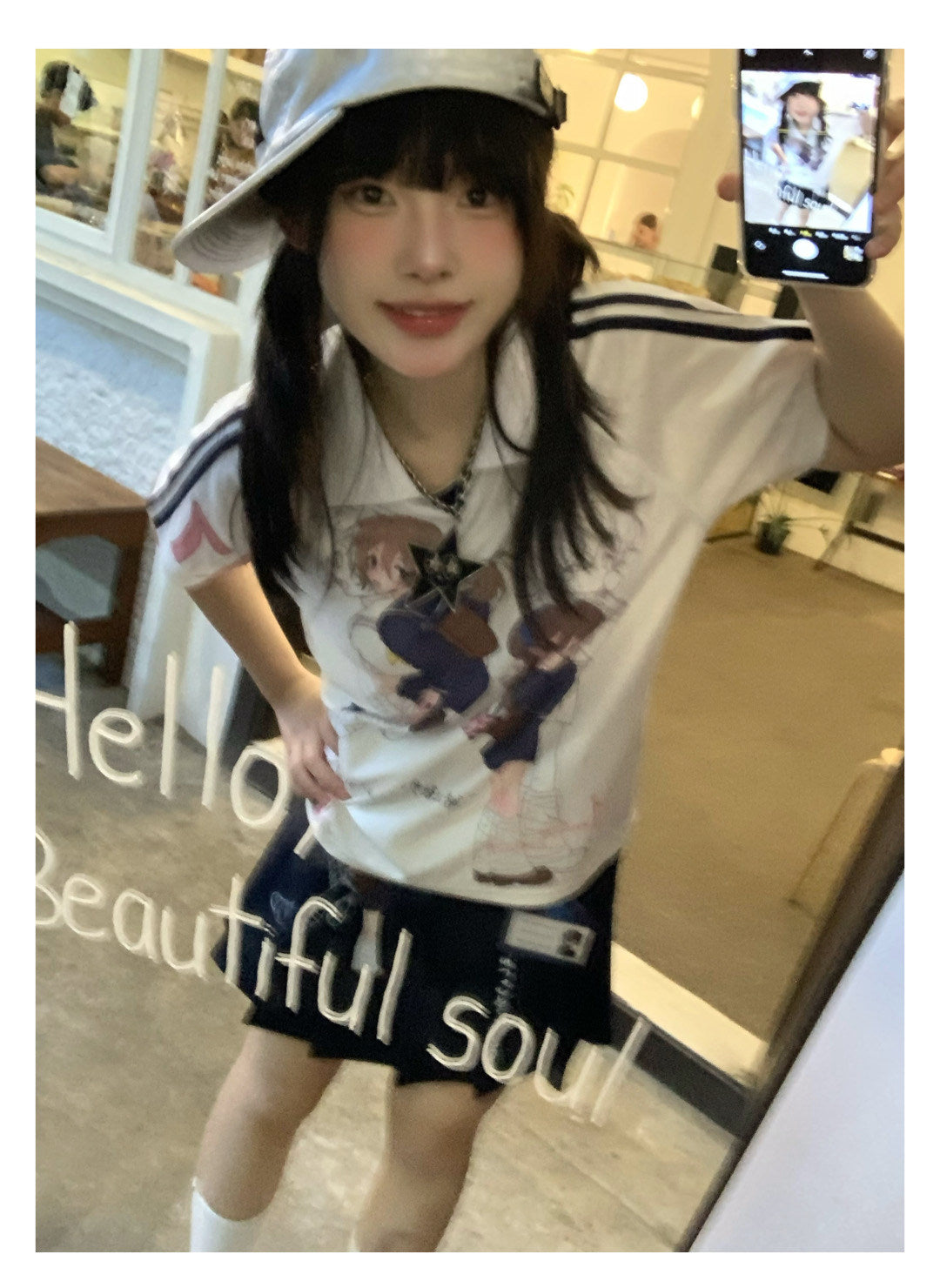 Manga Girl Oversized Sport Polo Tee