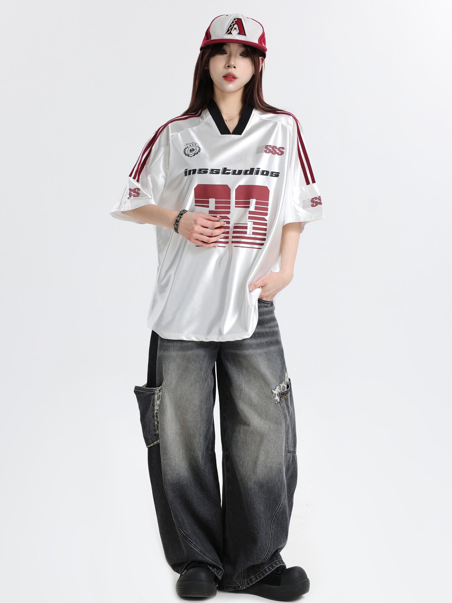 33 Ice Hockey Jersey — Glossy Finish V-Neck