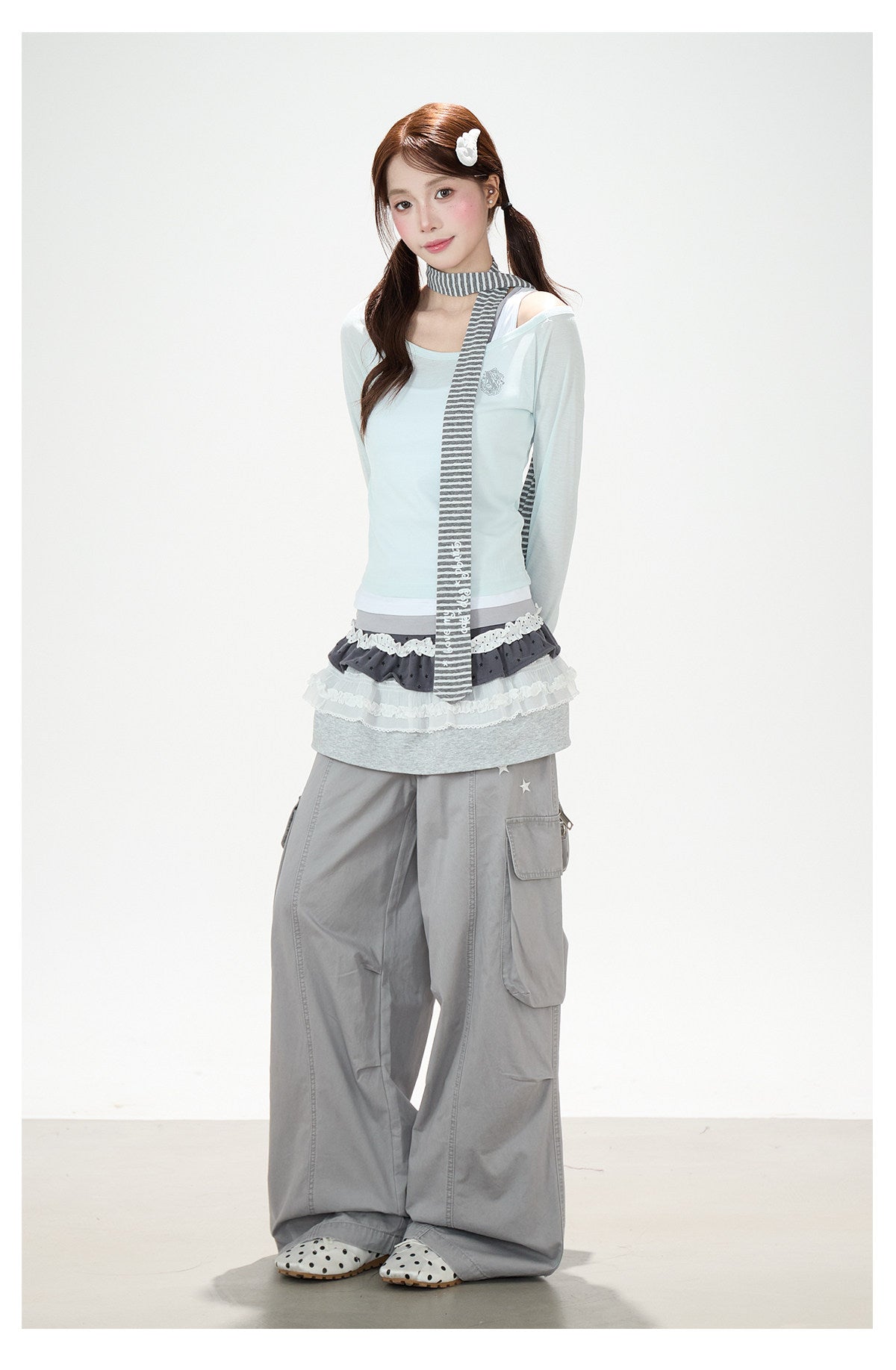 Star Deconstructed Wide-Leg Cargo Pants