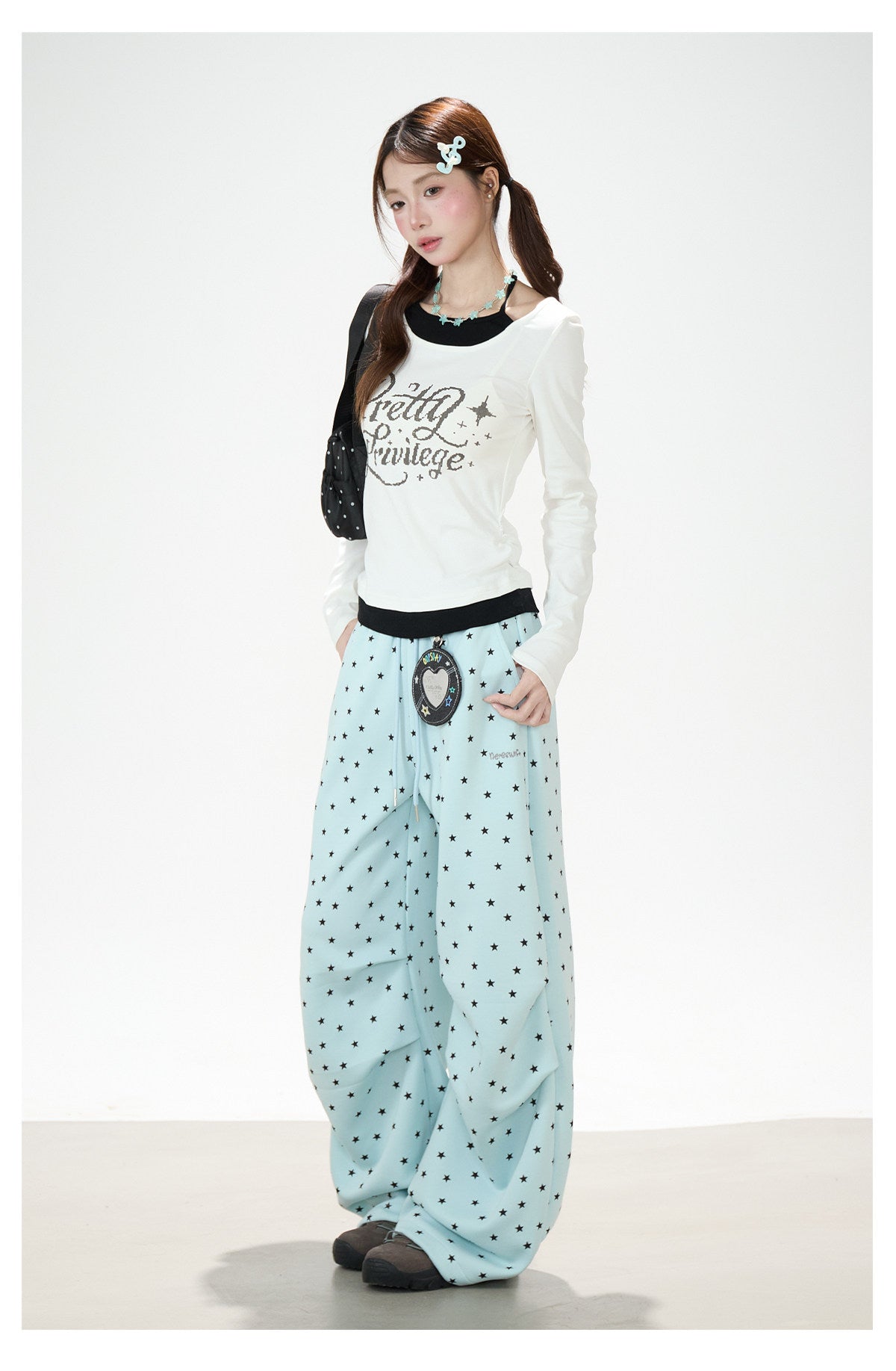 Allover Star Wide-Leg Sweatpants