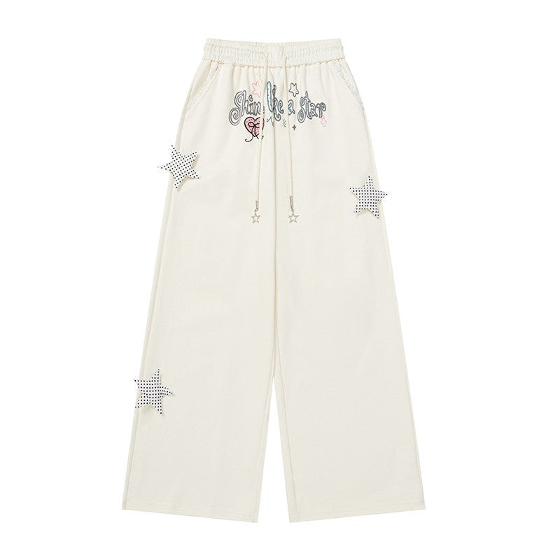 Shine Like a Star Graphic Wide-Leg Sweatpants