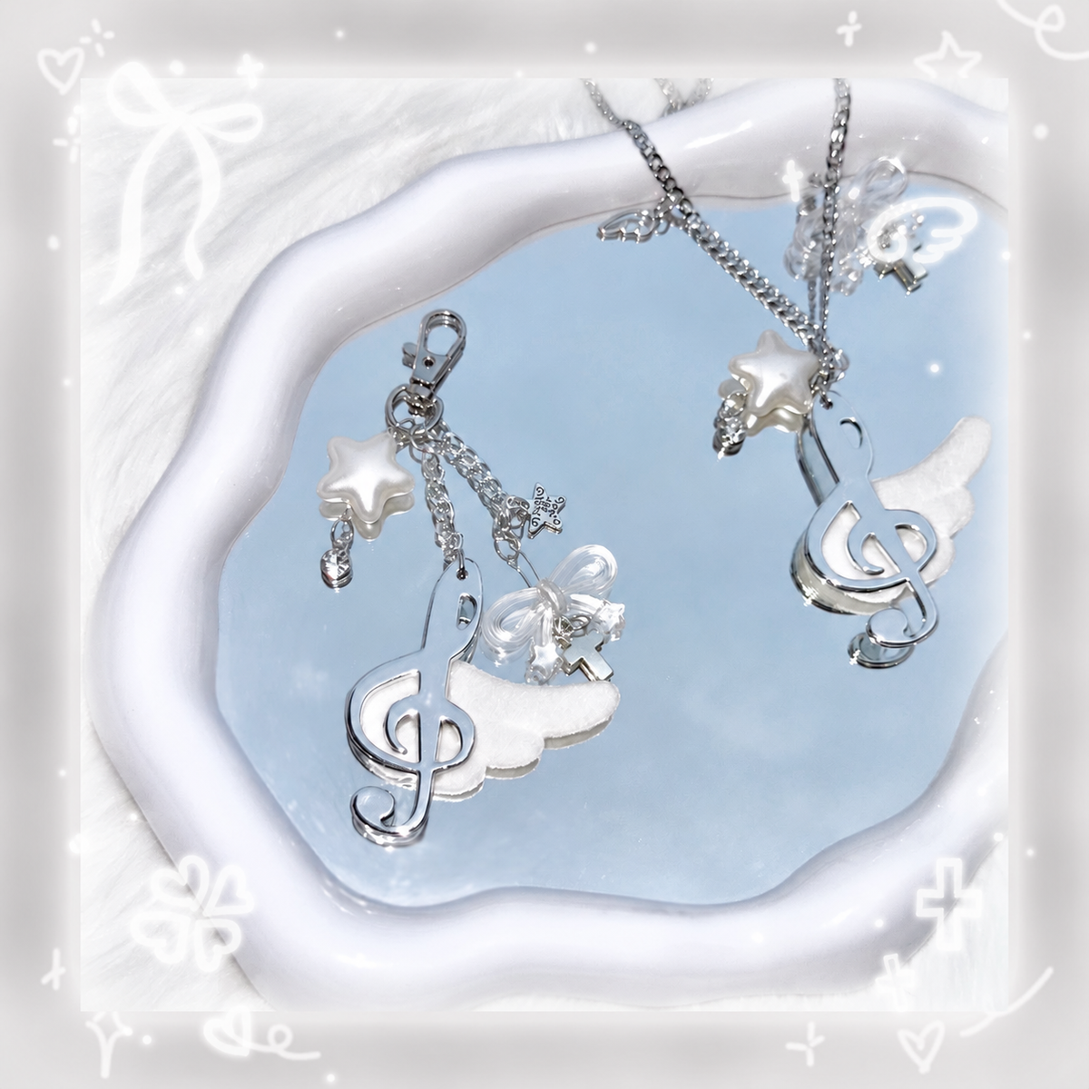 Angel Music Note Wing Charm Accessories