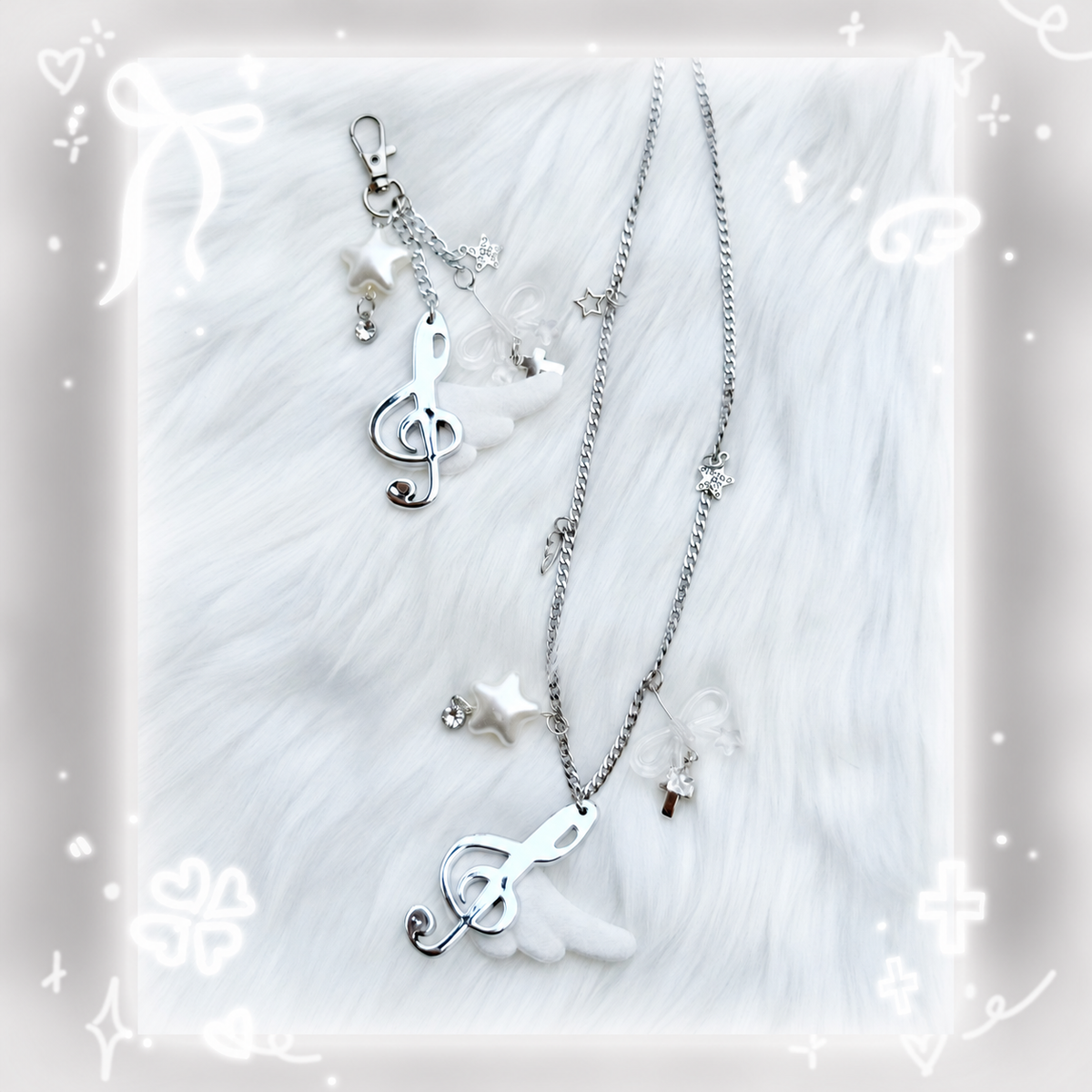 Angel Music Note Wing Charm Accessories