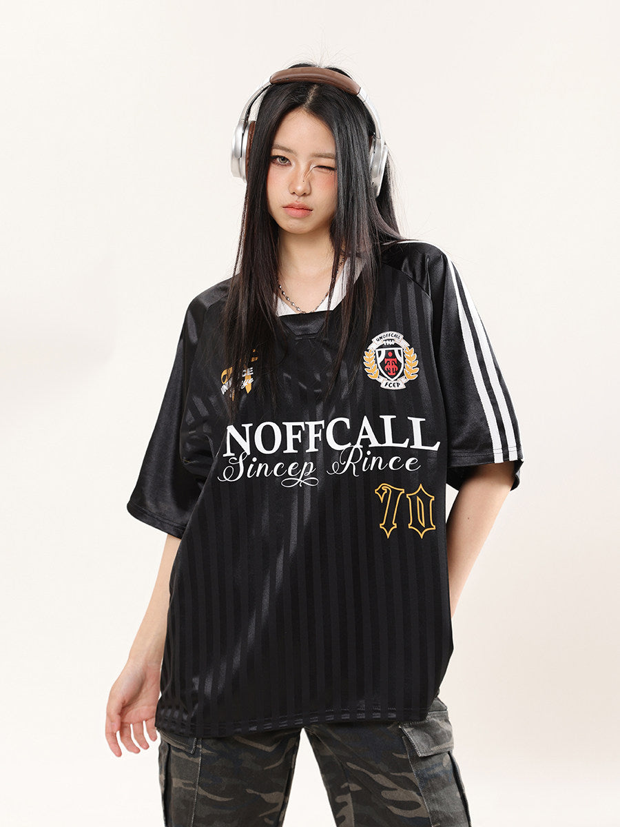 70 Jacquard Jersey — Dark Pattern Oversized V-Neck