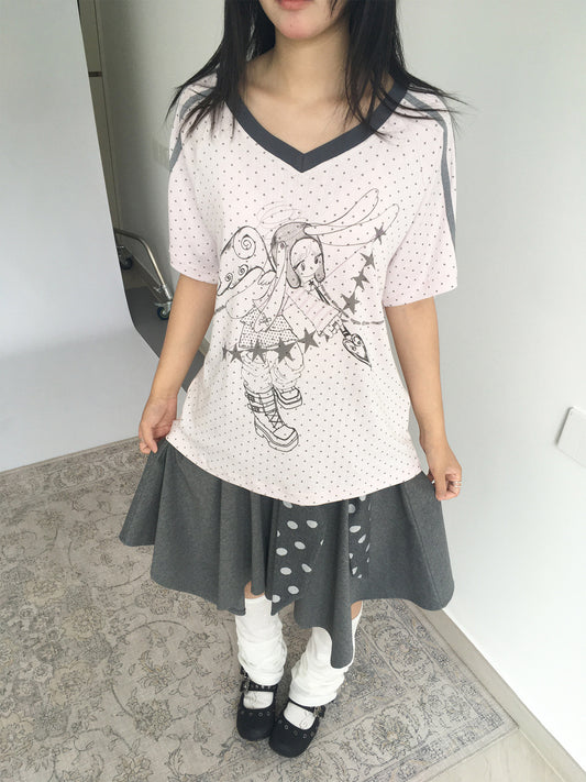 Dreaming Star Girl Oversized Jersey Tee