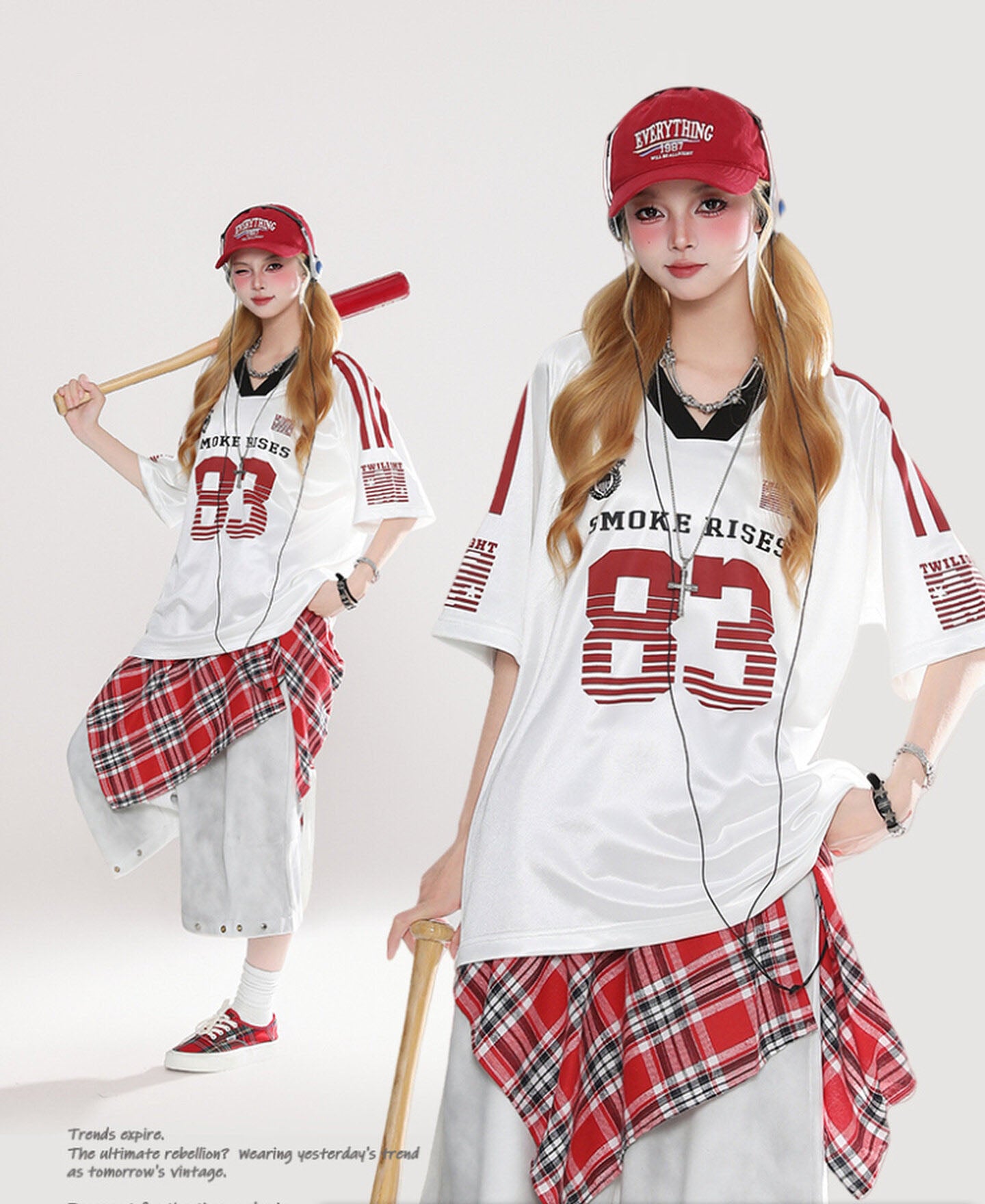 83 Football Jersey — American Retro V-Neck Oversized