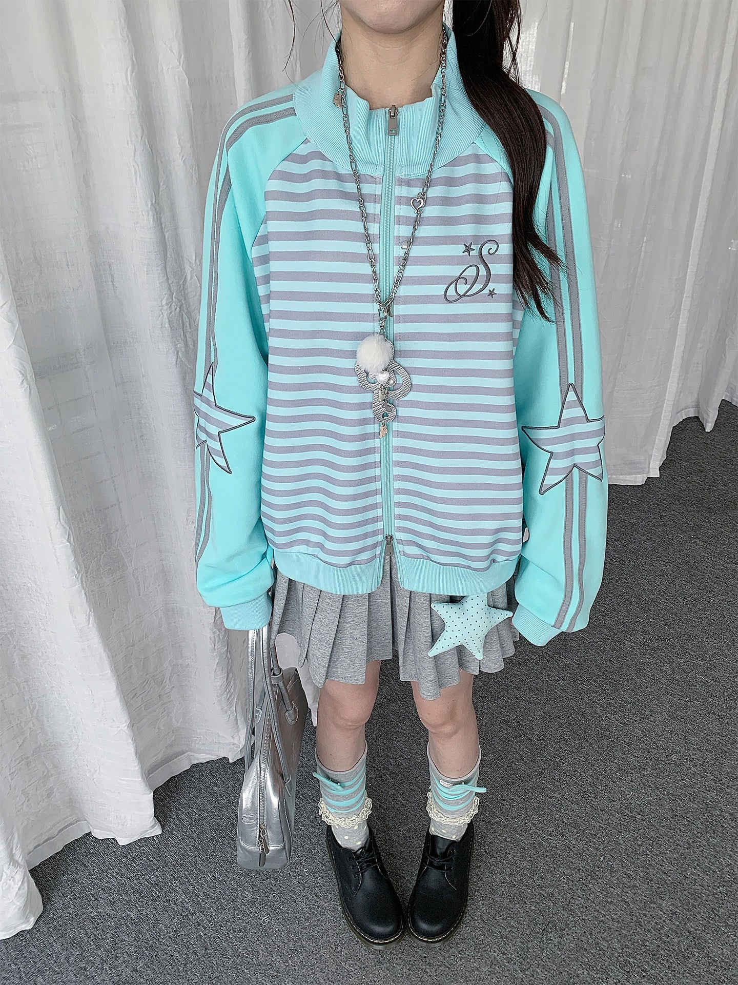 Star Stripe Zip-Up Track Jacket