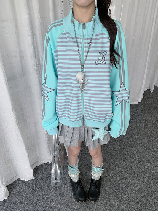 Star Stripe Zip-Up Track Jacket
