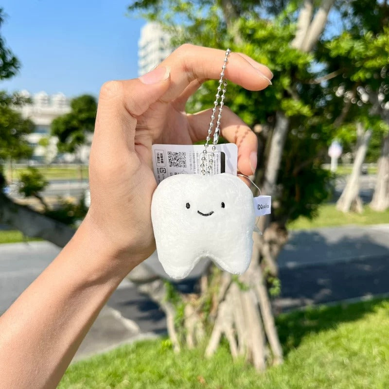 Cute Tooth Plush Bag Charm Keychain