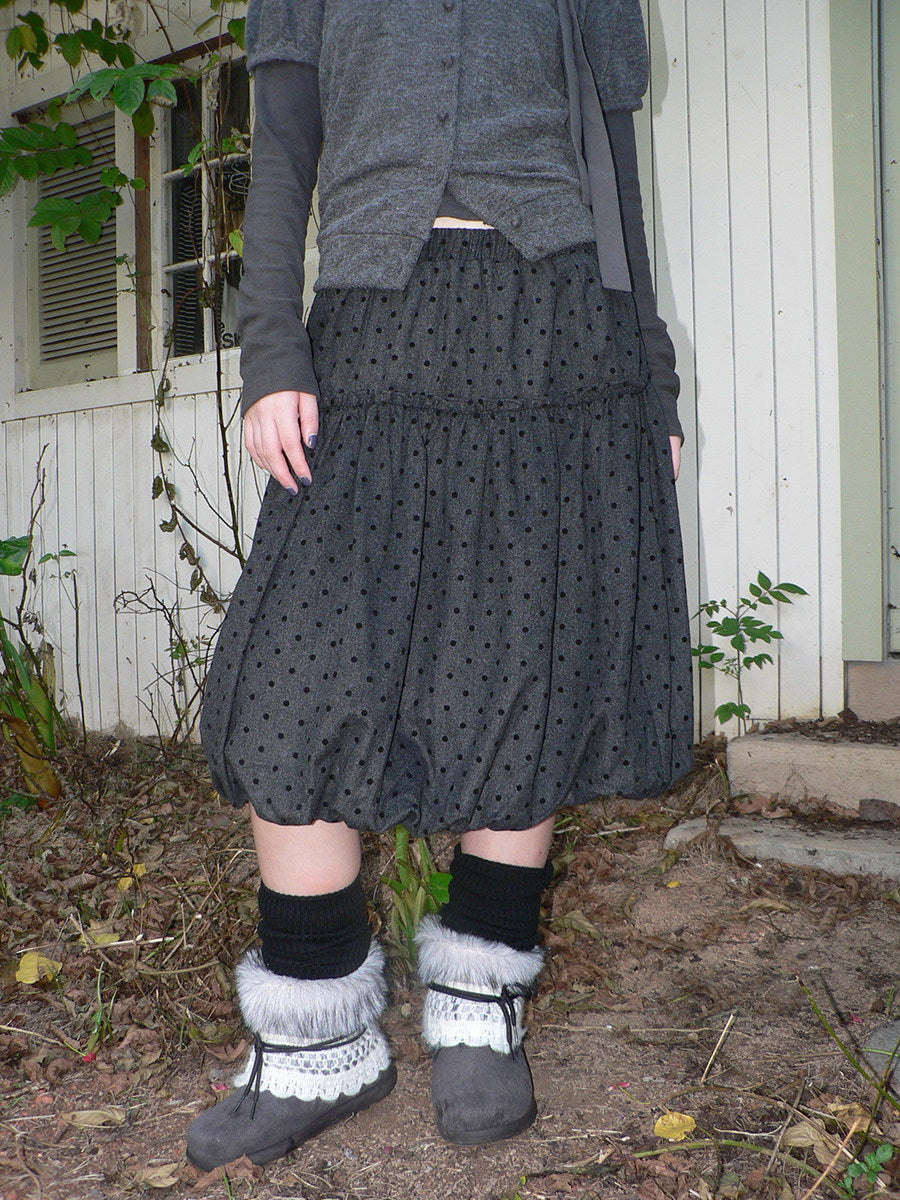 Polka Dot Balloon Midi Skirt