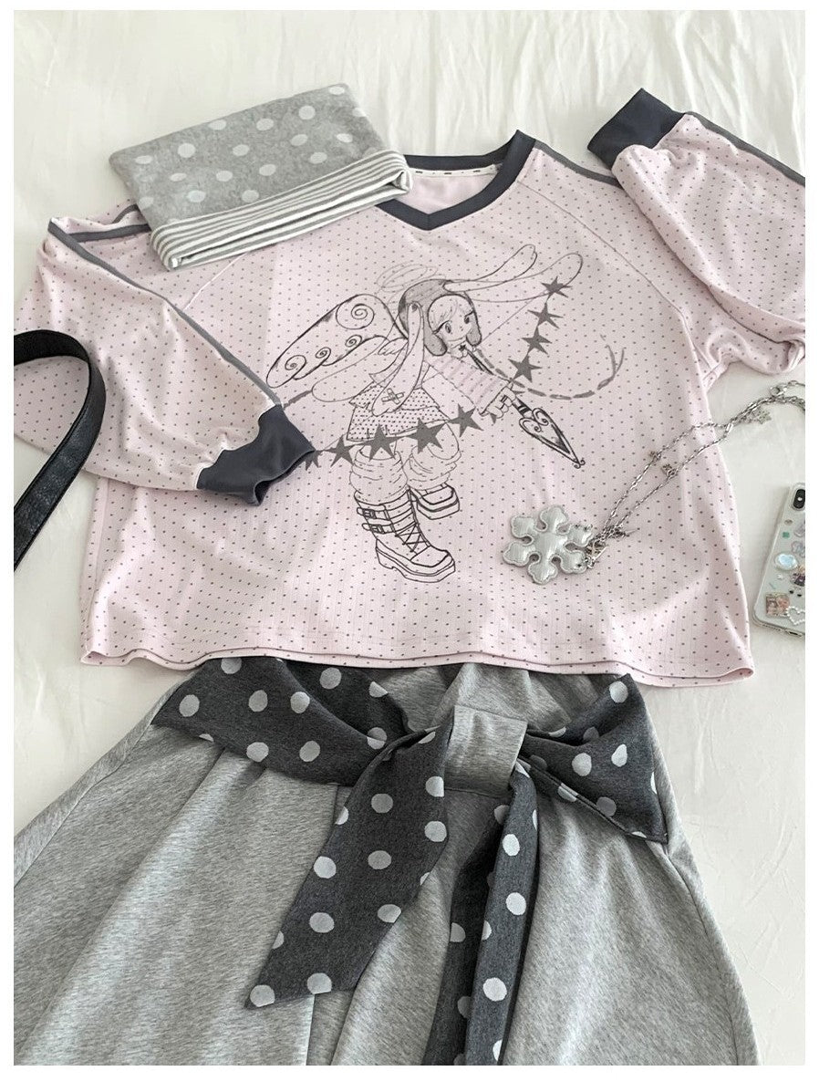 Dreaming Star Girl Oversized Jersey Long-Sleeve Tee