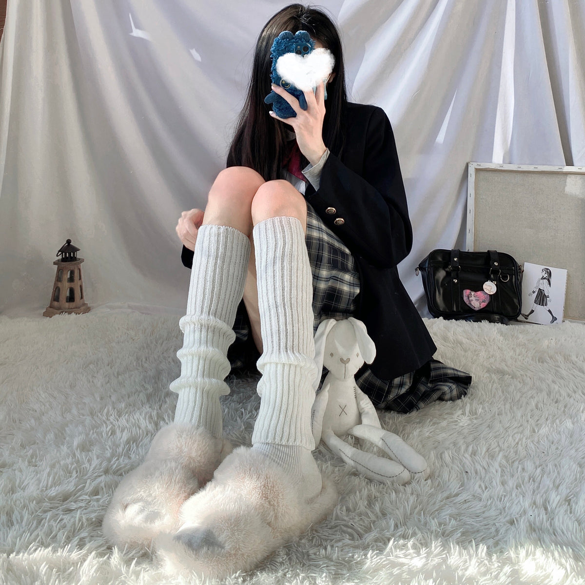 Ribbed Knit Slouch Leg Warmers