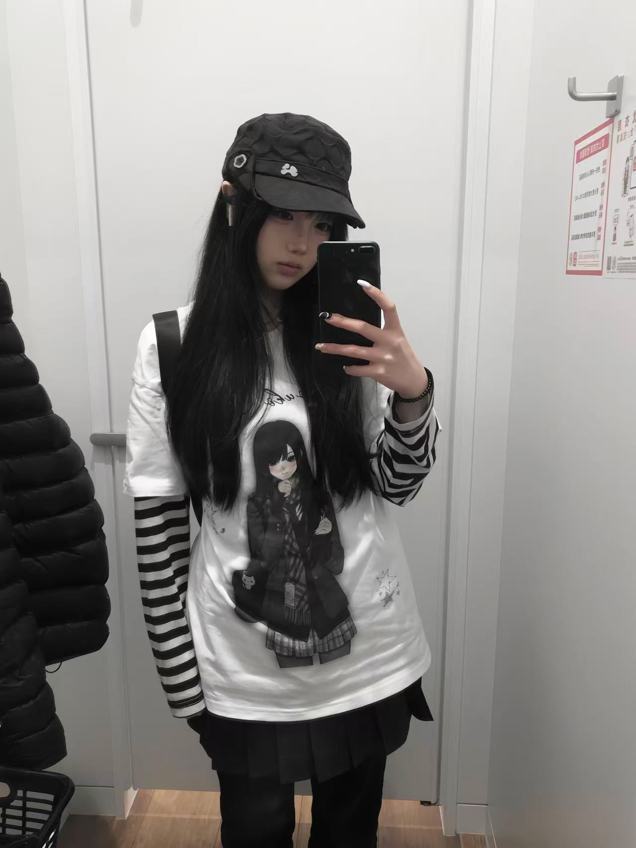 Room Doll Graphic Tee & Plaid Skirts