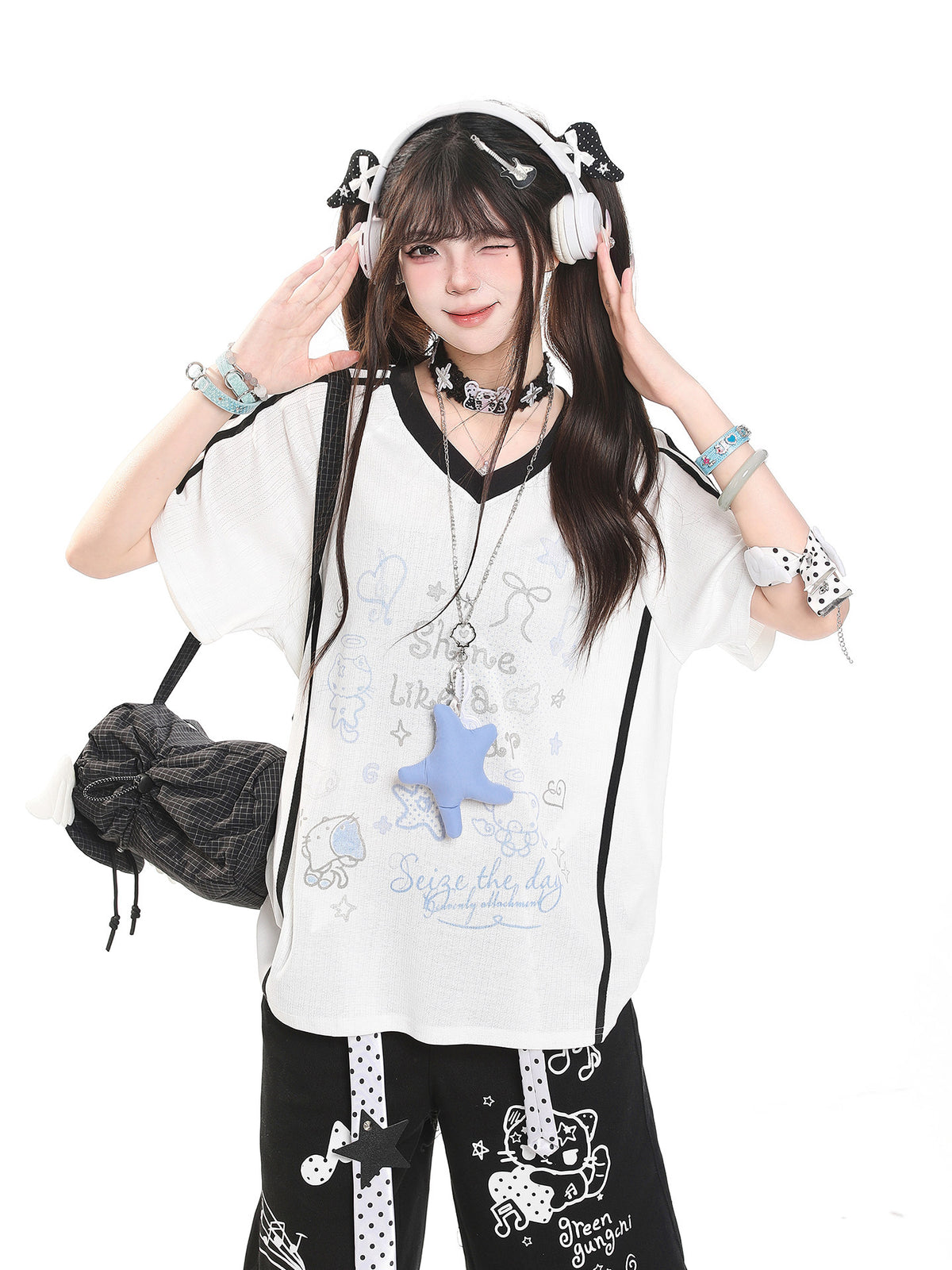 Shine Like a Star V-Neck Graphic Tee