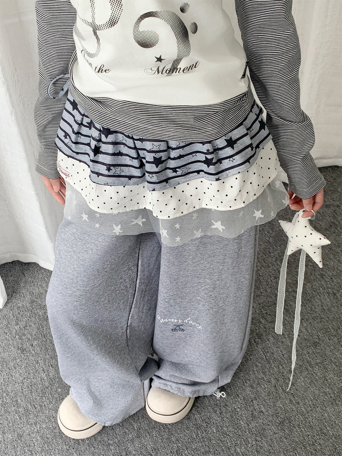 Star Lace Patchwork Layering Skirt