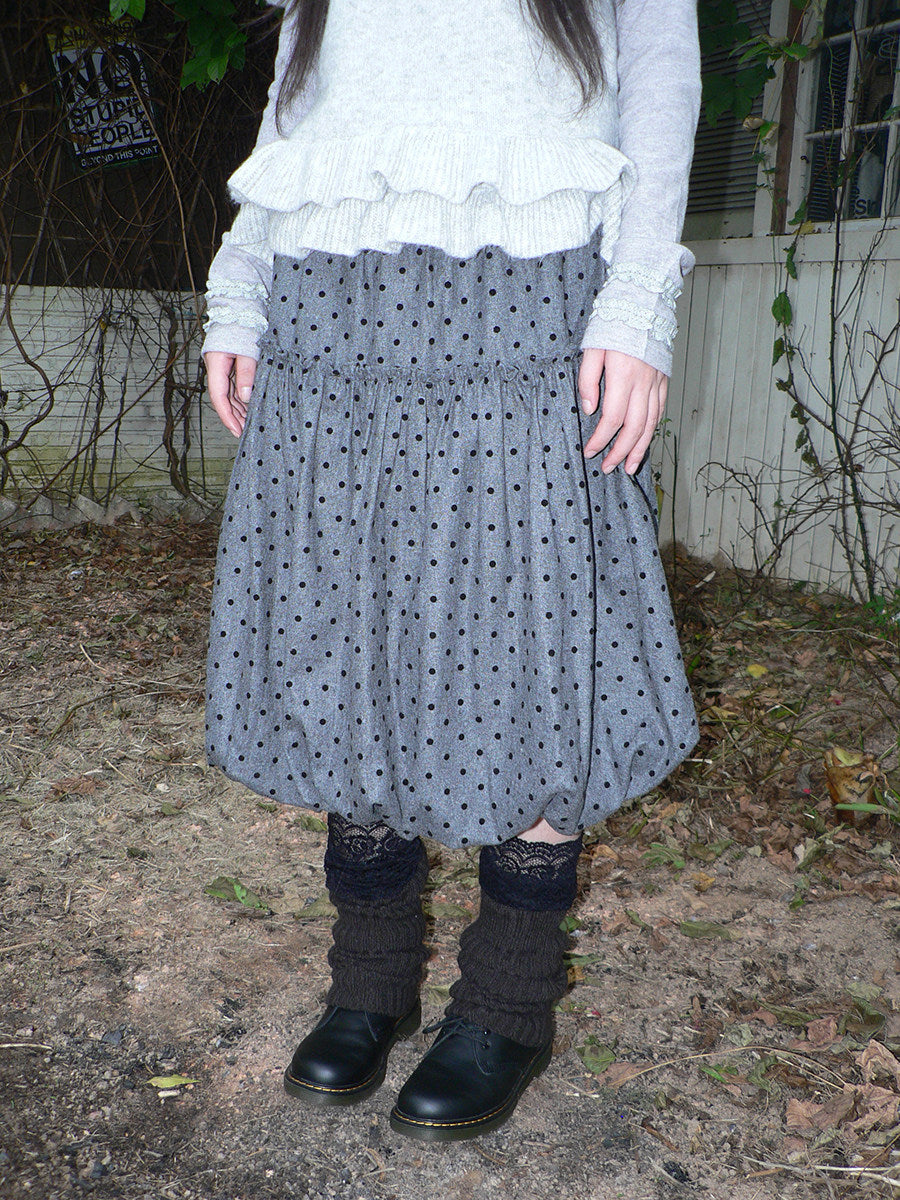Polka Dot Balloon Midi Skirt