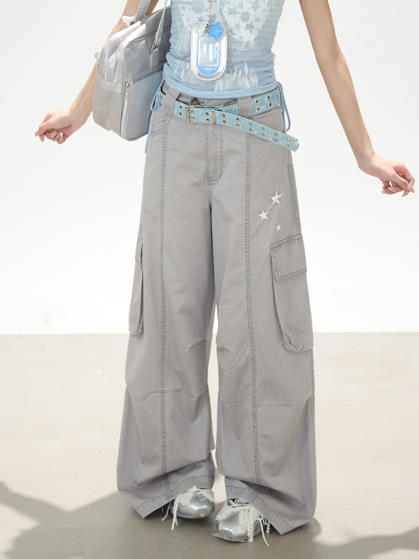 Gray Star Deconstructed Wide-Leg Cargo Pants