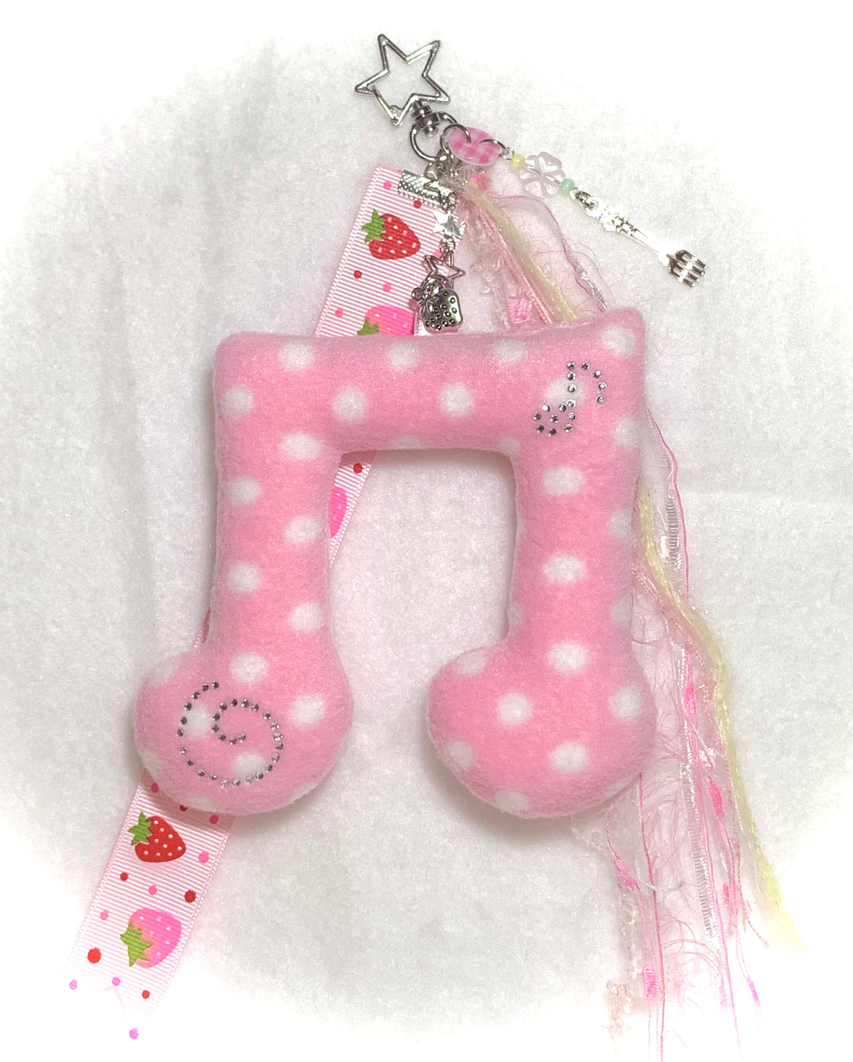 Handmade Swirl Music Note Plush Keychain (Preorder)