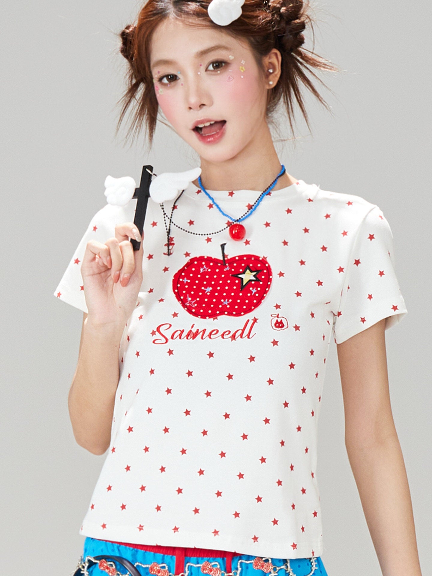 Apple Star Graphic Baby Tee