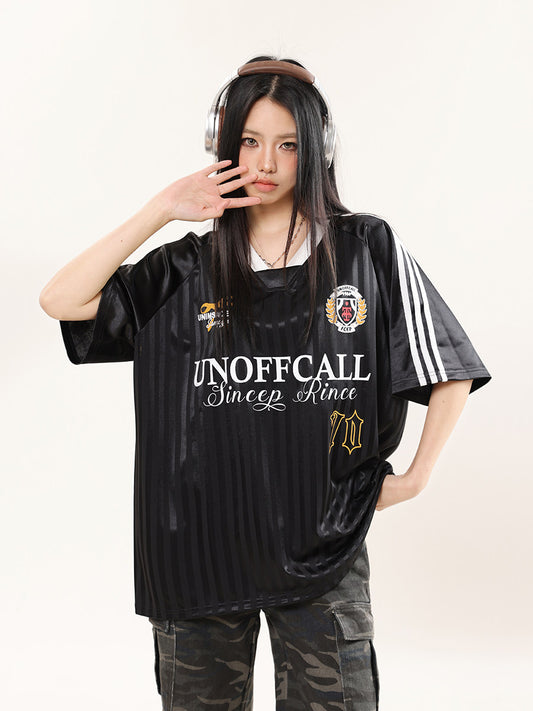 70 Jacquard Jersey — Dark Pattern Oversized V-Neck