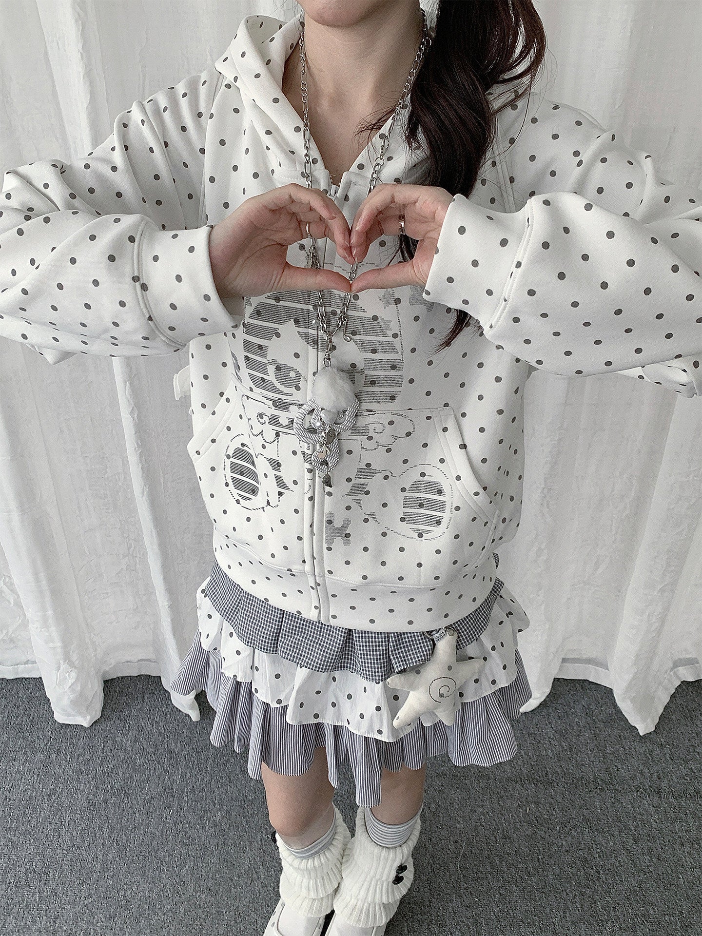 Polka Dot Dream Planet Zip-Up Hoodie