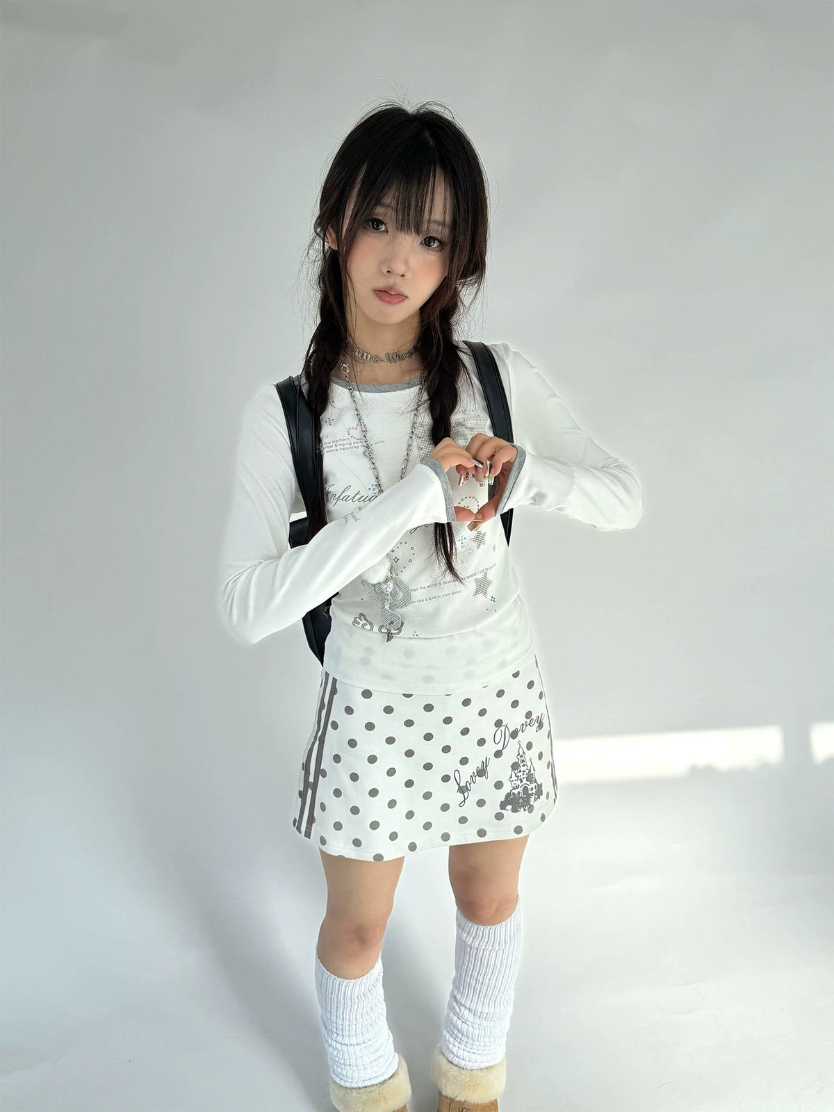 Polka Dot Dream Castle Low-Rise Mini Skirt
