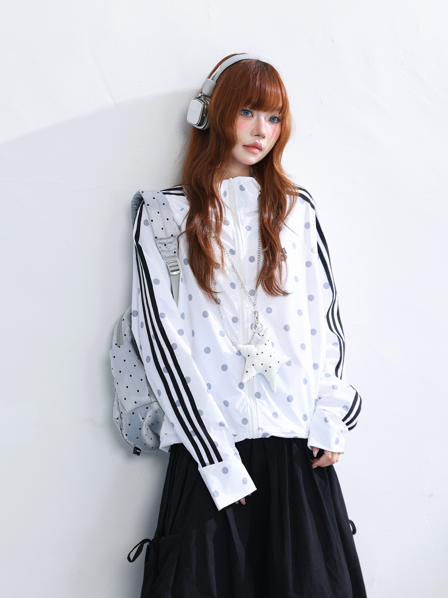 UPF50 Sun Protection Jacket — Polka Dot 3-Stripe