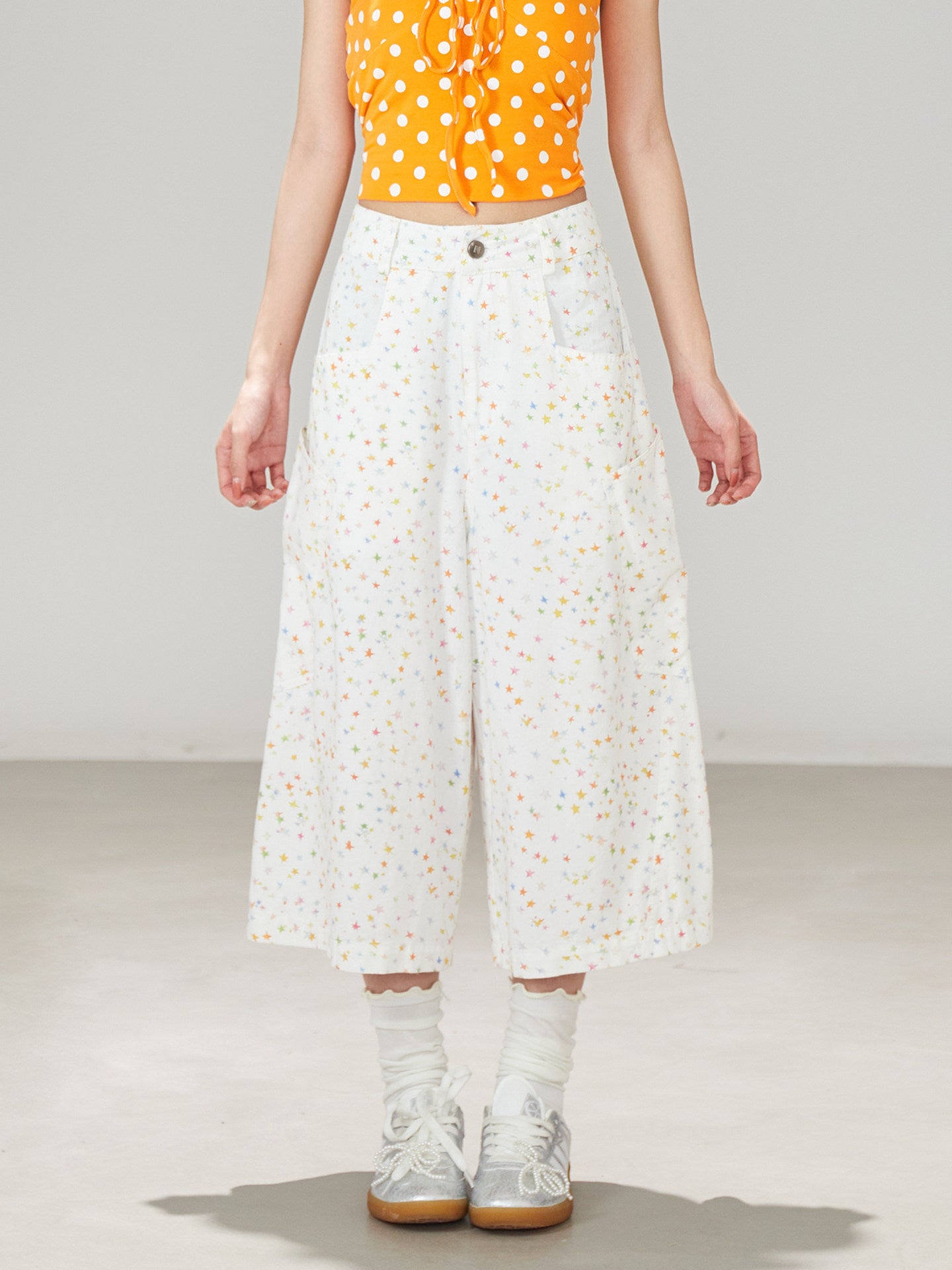 White Star Wide Leg Pants
