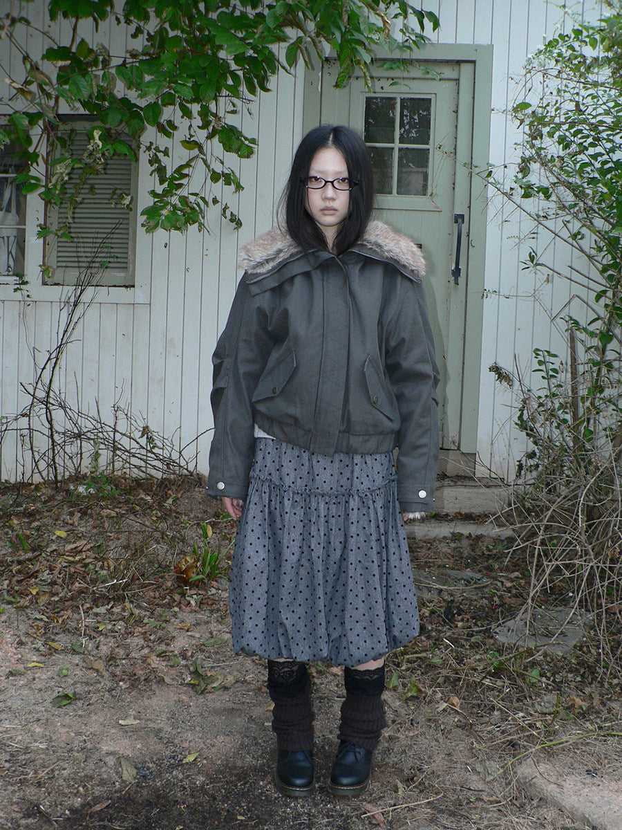Polka Dot Balloon Midi Skirt