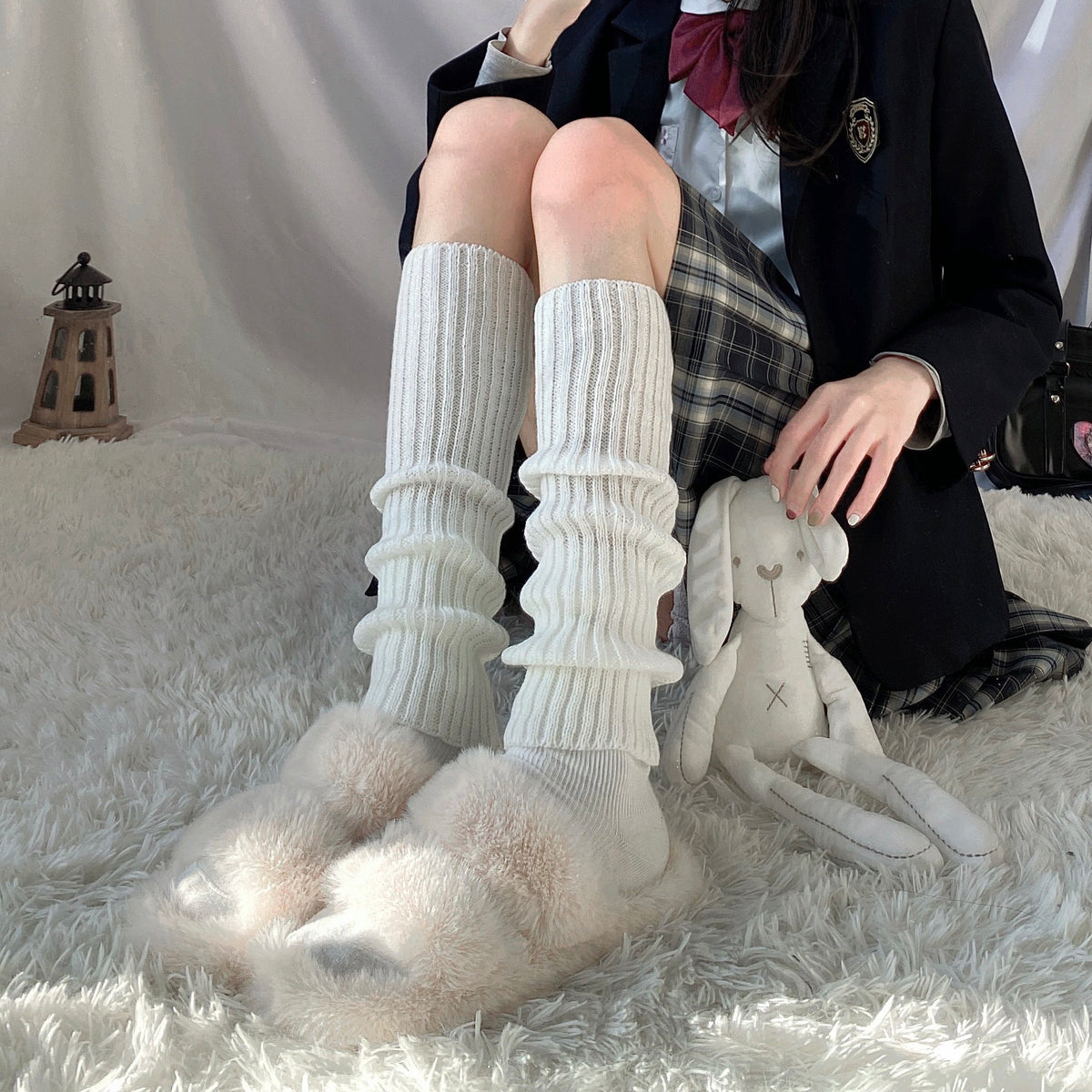 Ribbed Knit Slouch Leg Warmers