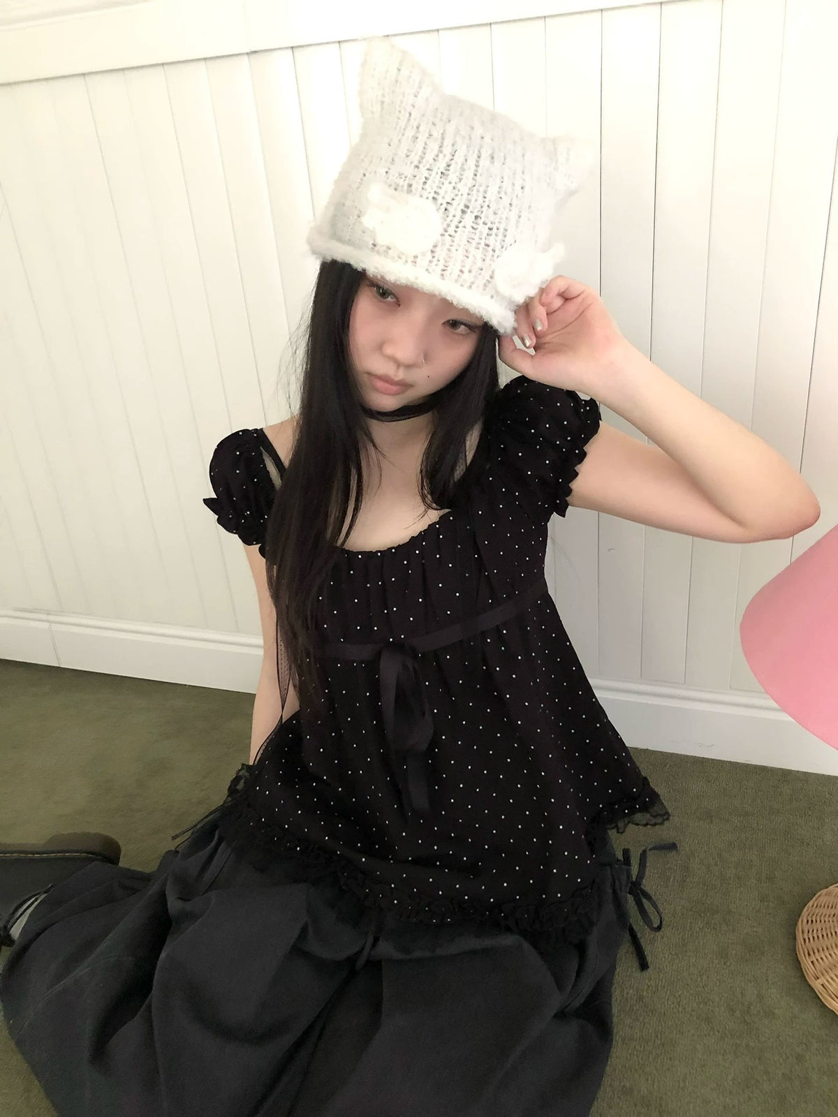 Handmade Angel Wing Cat-Ear Knit Beanie