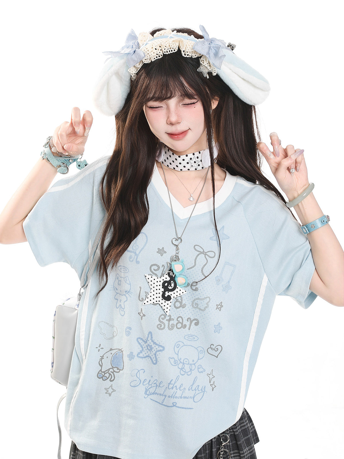 Shine Like a Star V-Neck Graphic Tee