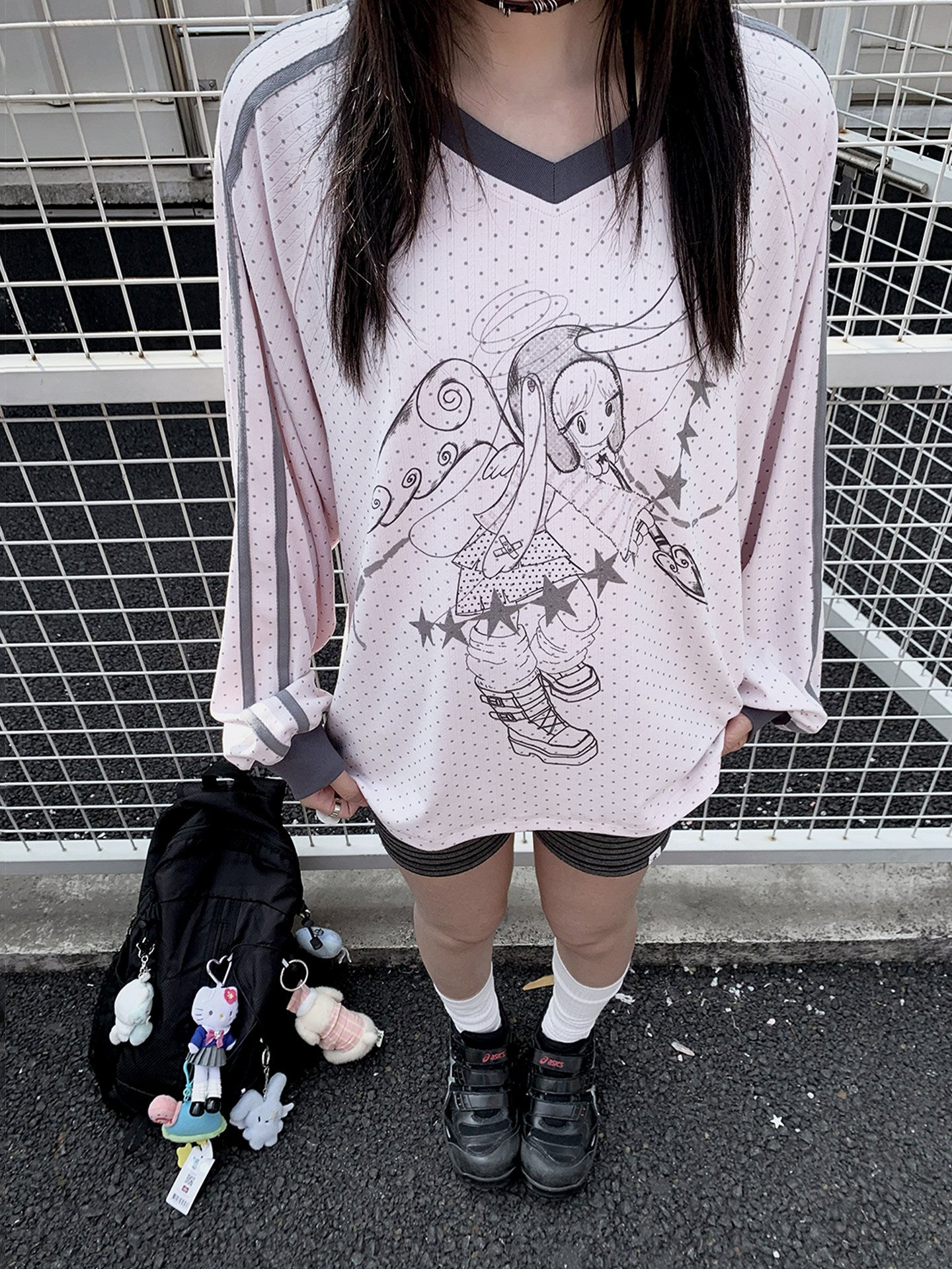 Dreaming Star Girl Oversized Jersey Long-Sleeve Tee