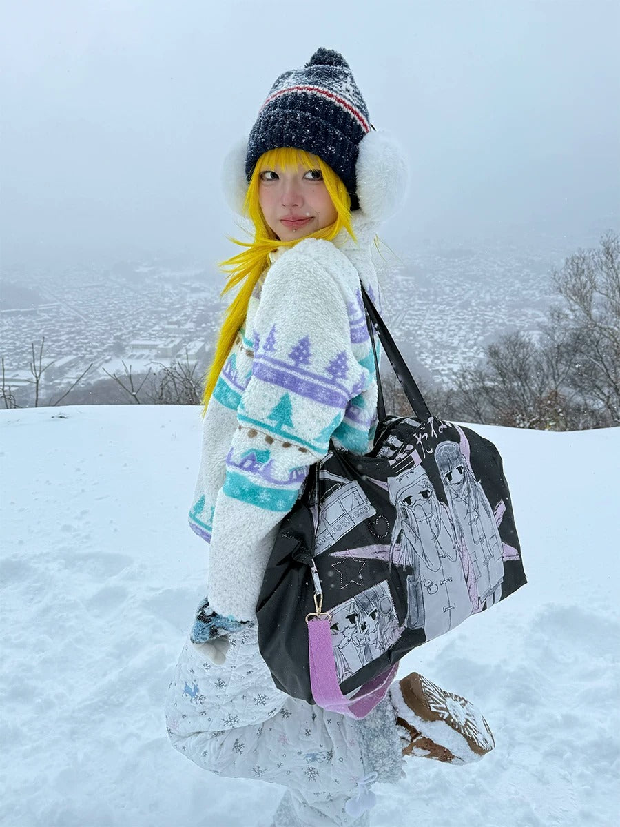 Winter Girl Padded Wing Tote Bag