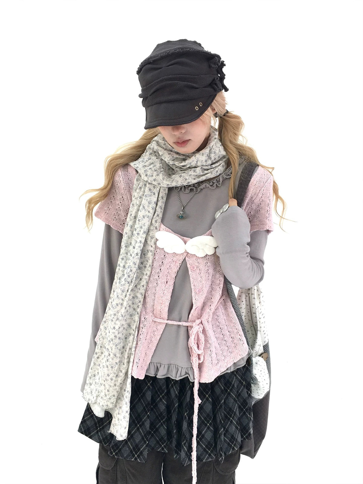 Winter Haze Ditsy Floral Gauze Scarf