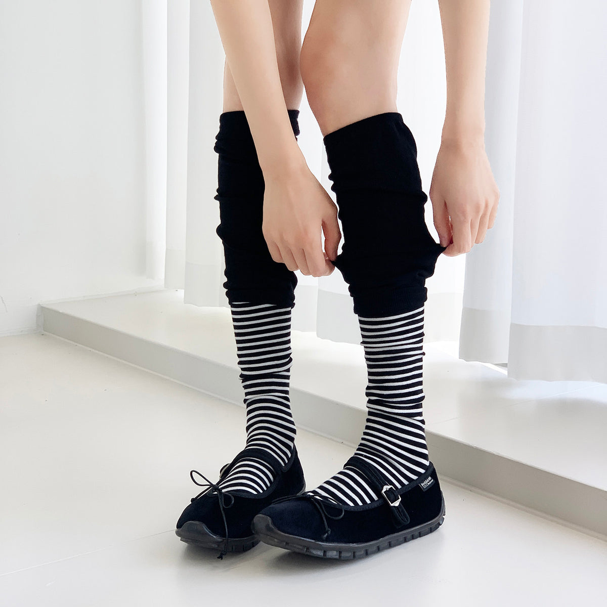 Striped Slouch Knee-High Socks