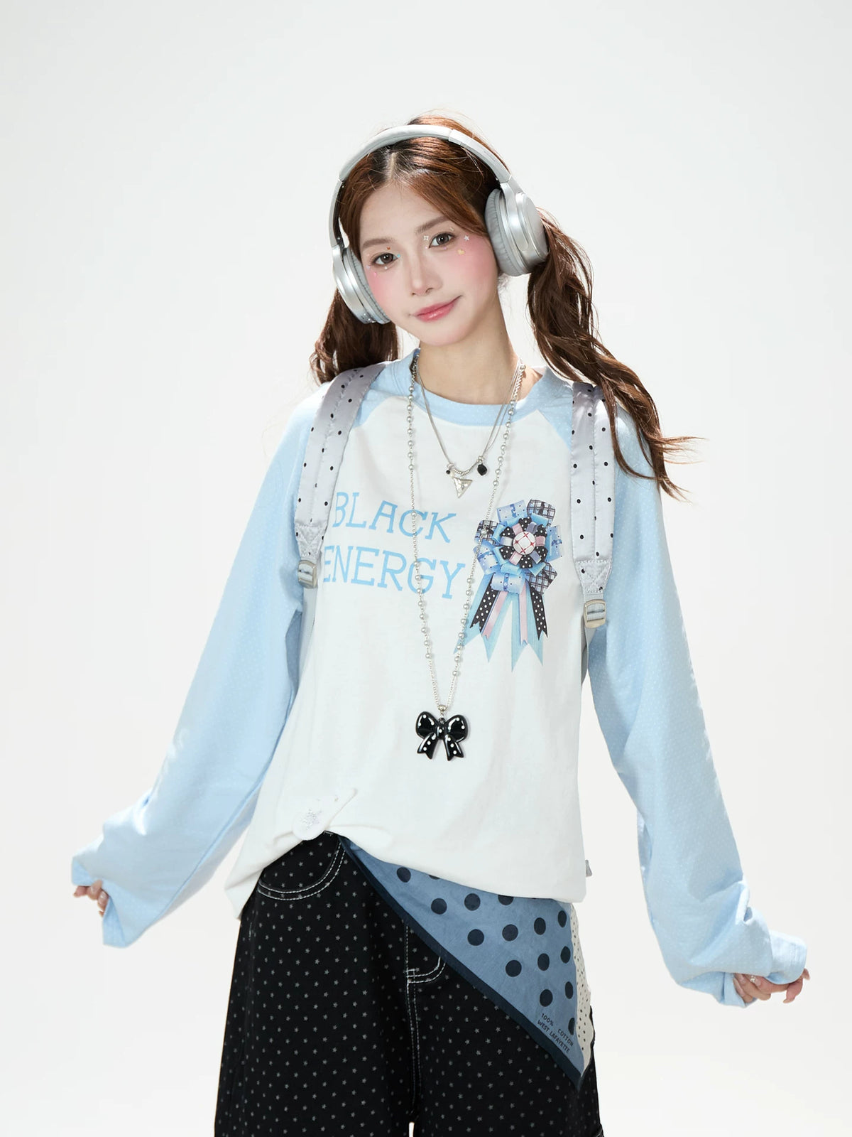 Badge Graphic Raglan Long Sleeve Top