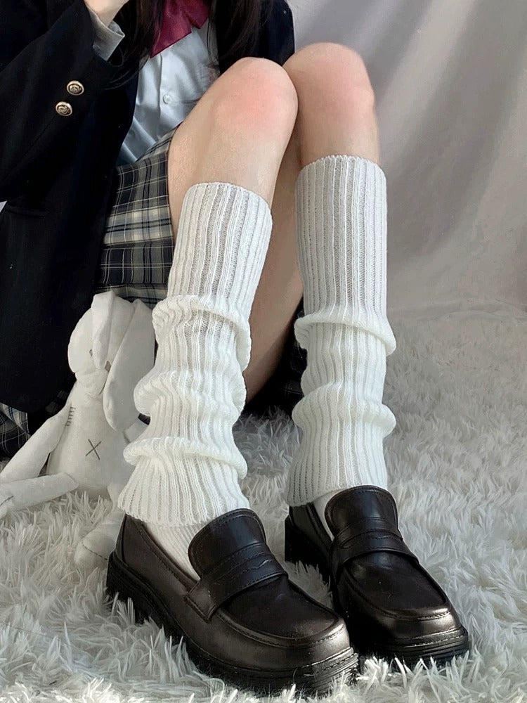 Ribbed Knit Slouch Leg Warmers