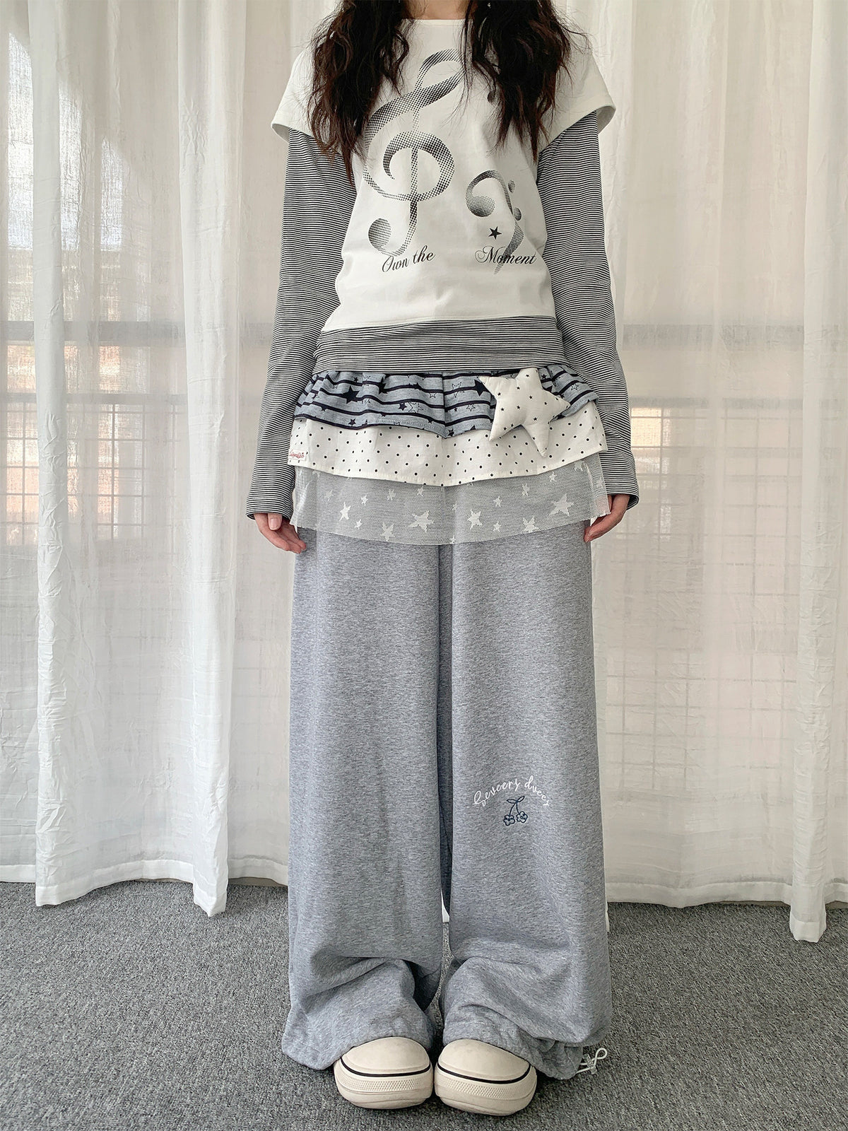 Star Lace Patchwork Layering Skirt