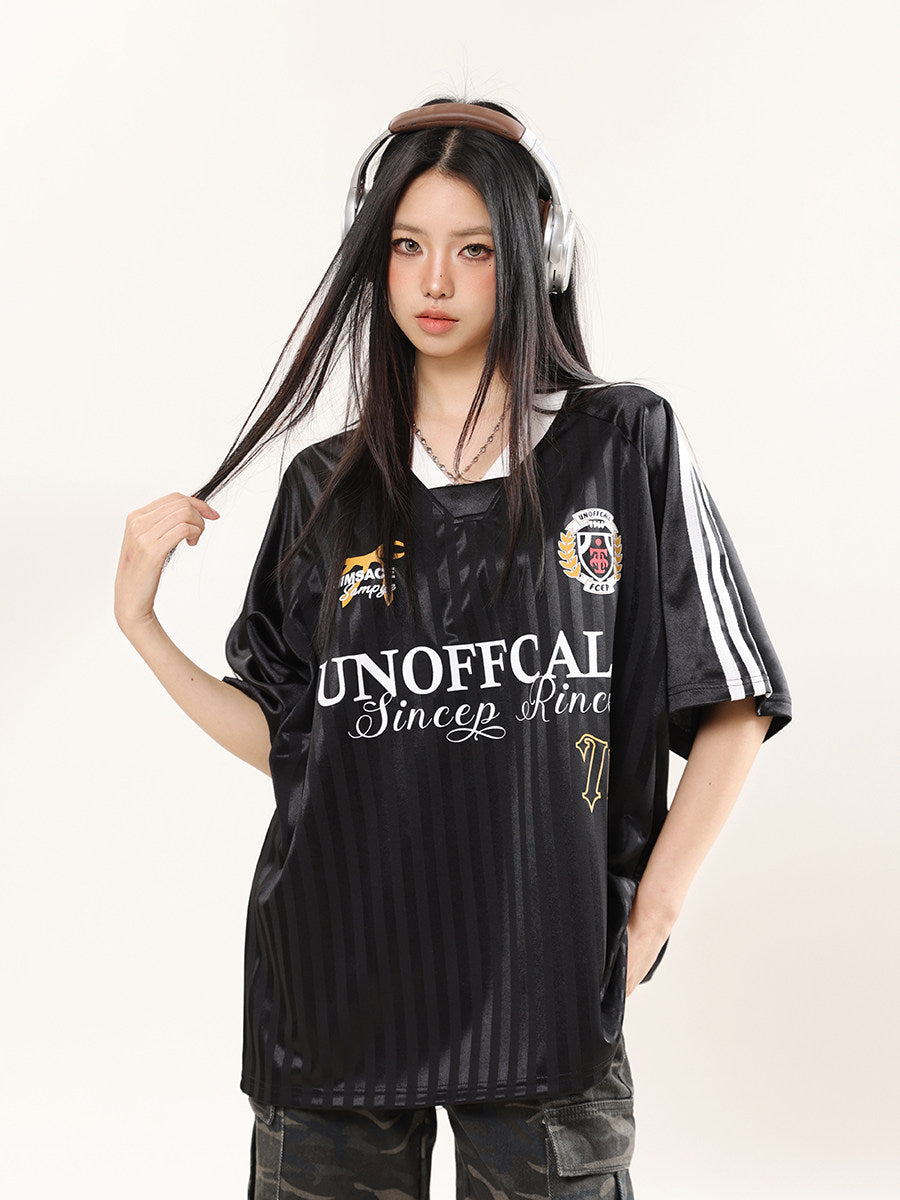 70 Jacquard Jersey — Dark Pattern Oversized V-Neck
