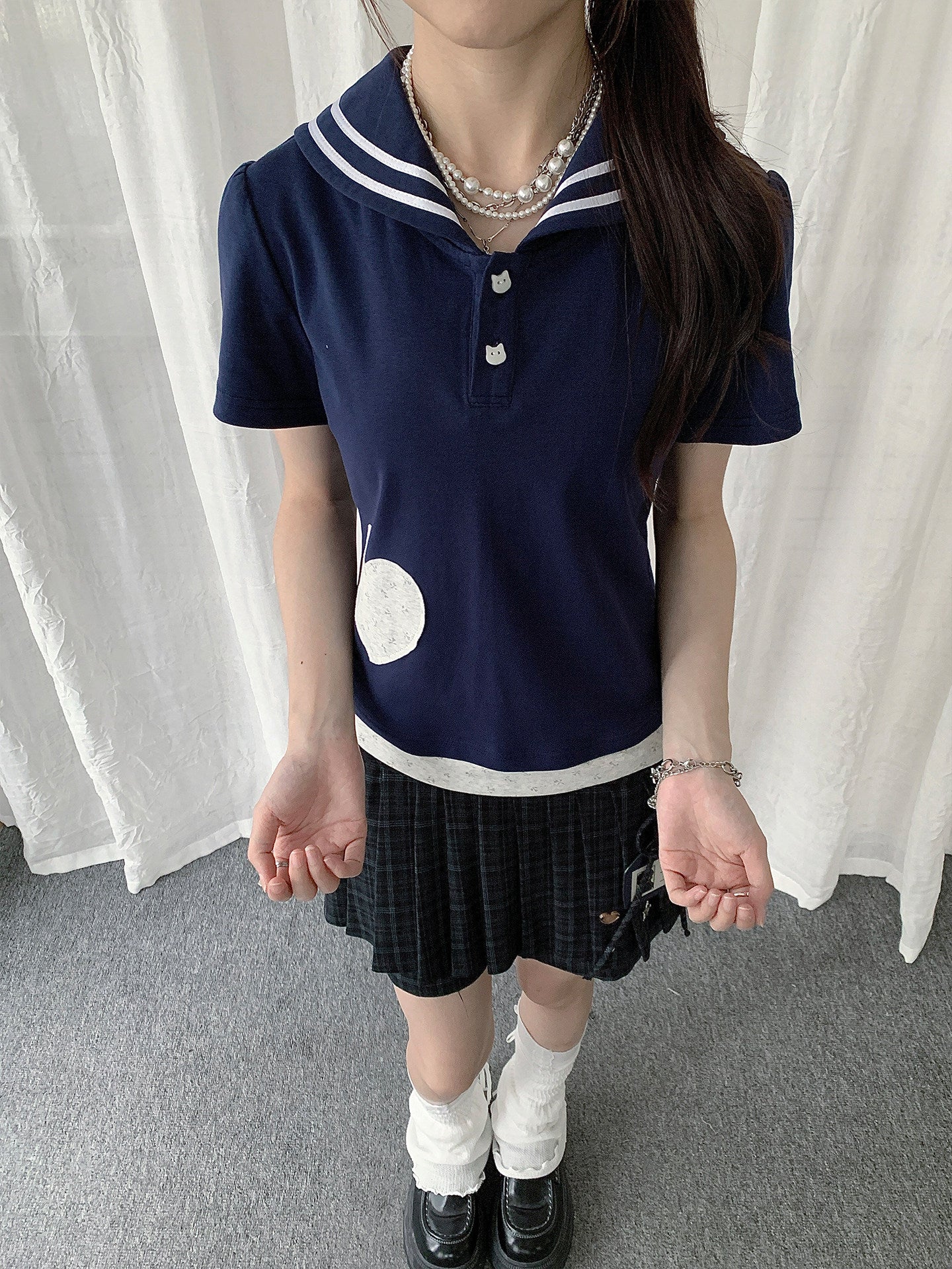 Vintage Plaid Layered Tie-Waist Skort Shorts