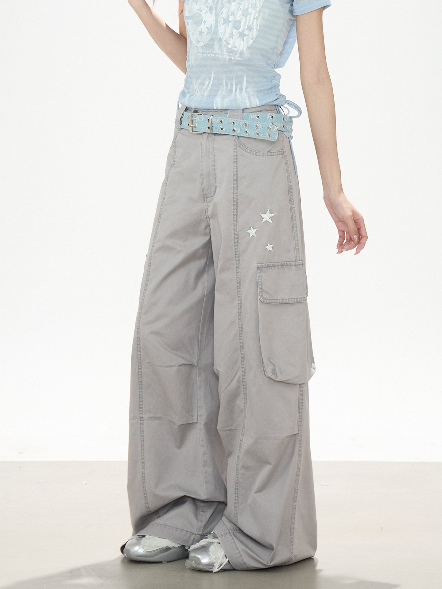 Gray Star Deconstructed Wide-Leg Cargo Pants