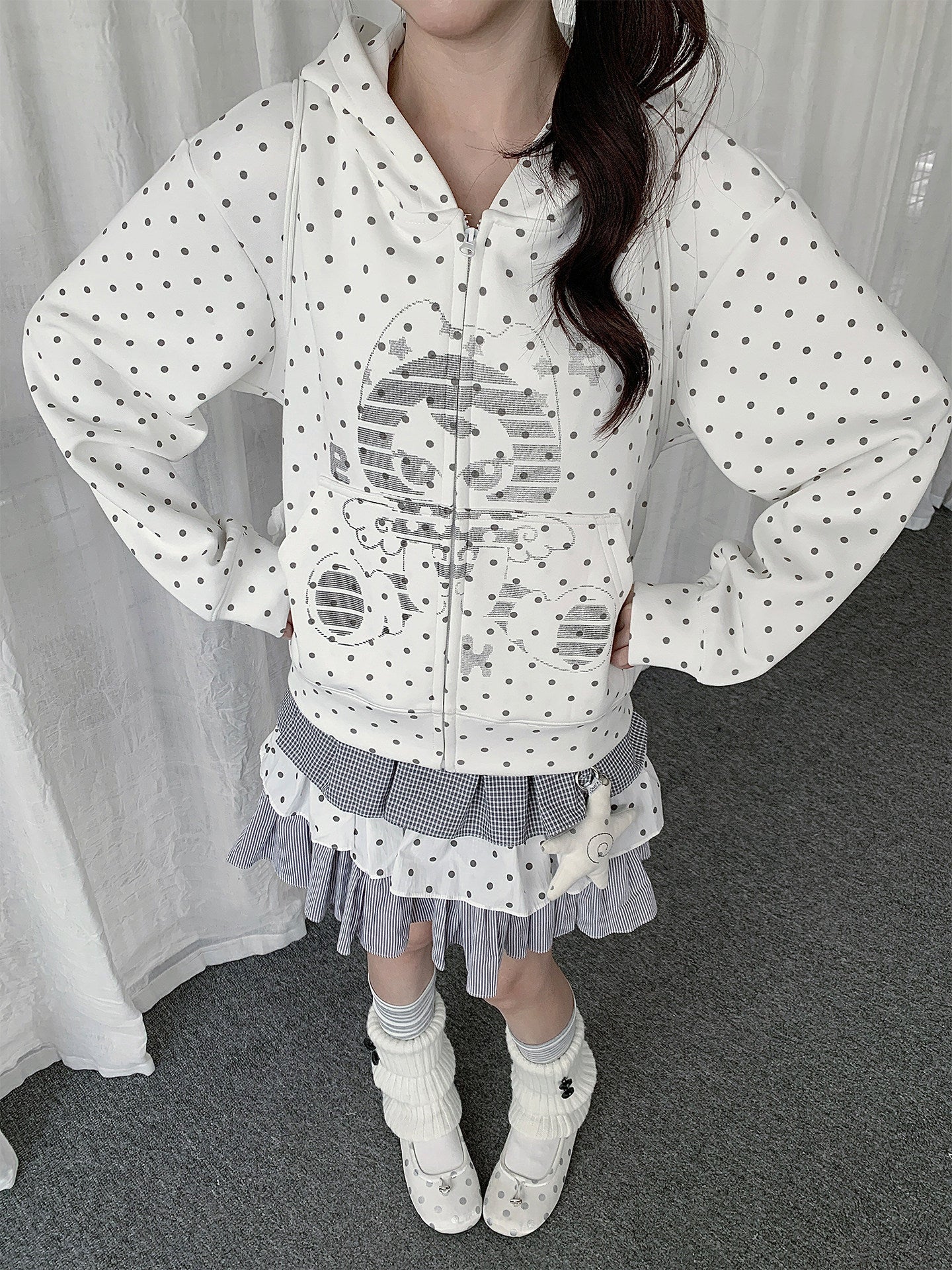 Polka Dot Dream Planet Zip-Up Hoodie