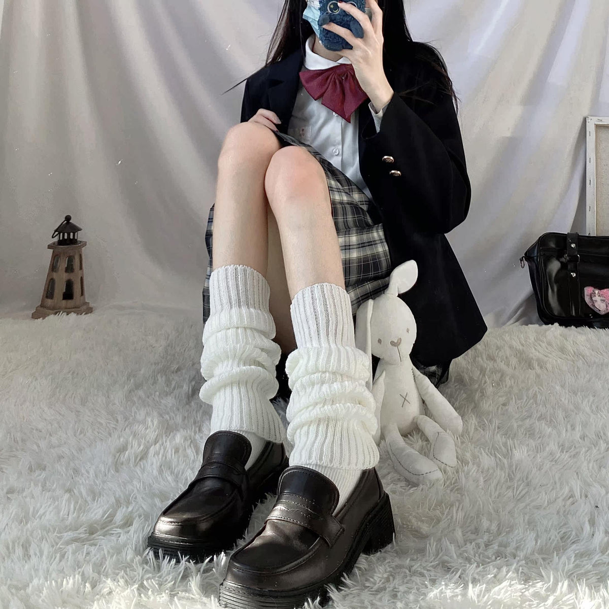 Ribbed Knit Slouch Leg Warmers